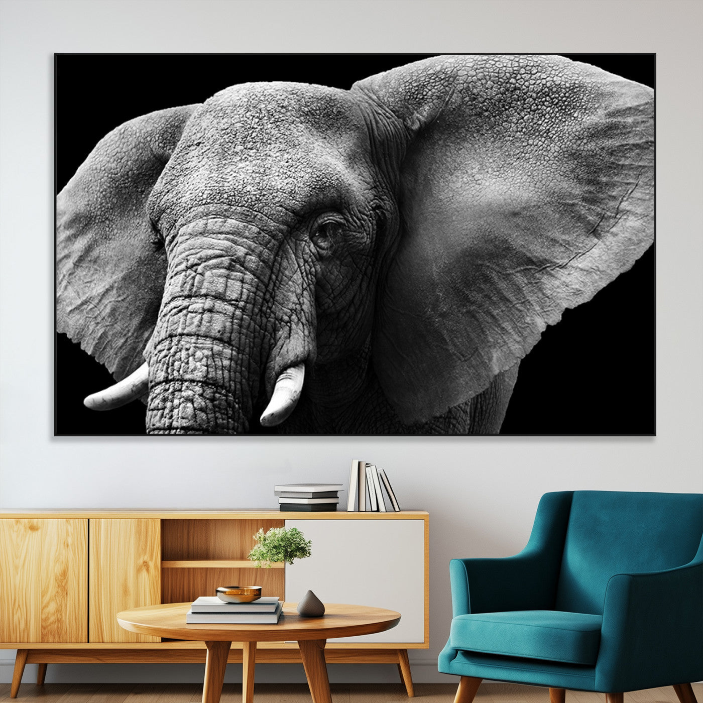 SEG-FC-51X34_Oversize - Big Elephant Close Up Wall Art Canvas Print