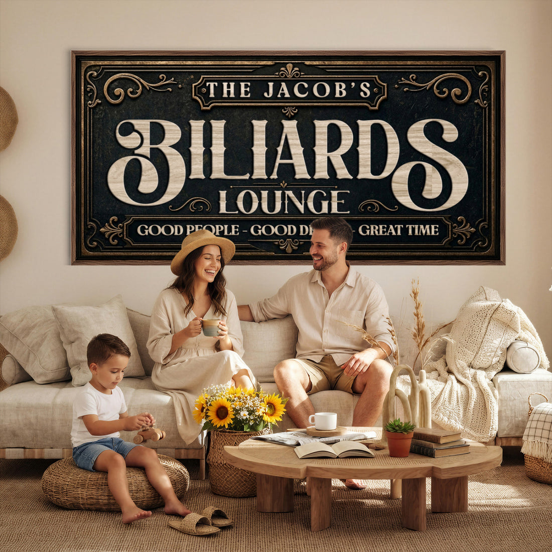 Custom Family Patio Sign Wall Art Canvas Print, Personalized Rustic Outdoor Decor