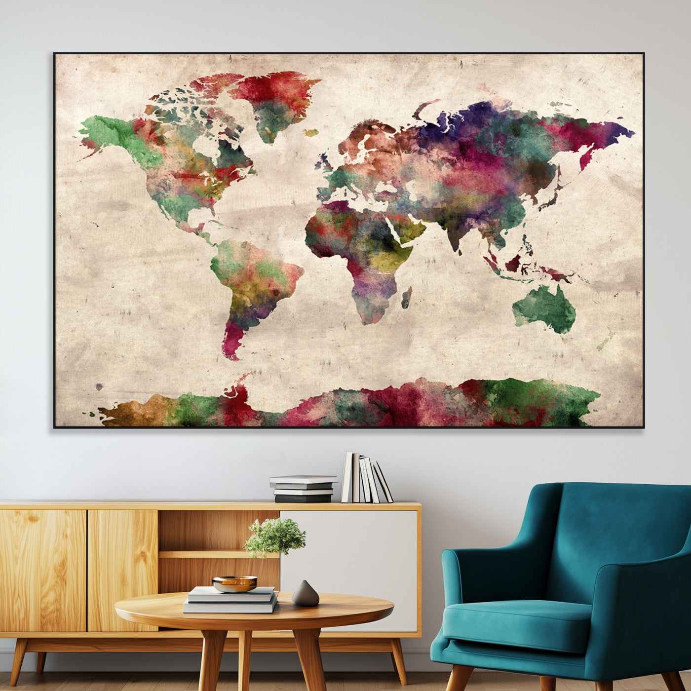 SEG-FC-51X34_Oversize - World Map Wall Art Canvas Print for Home and Office Decor