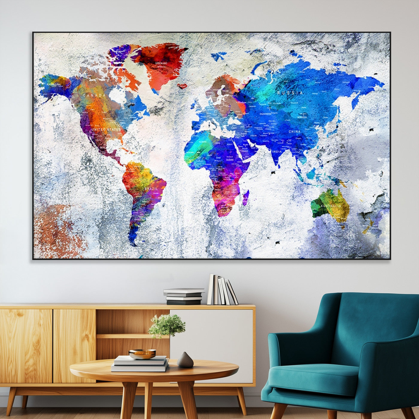 SEG-FC-51X34_Oversize - World Map Wall Art Canvas Print for Home and Office Decor