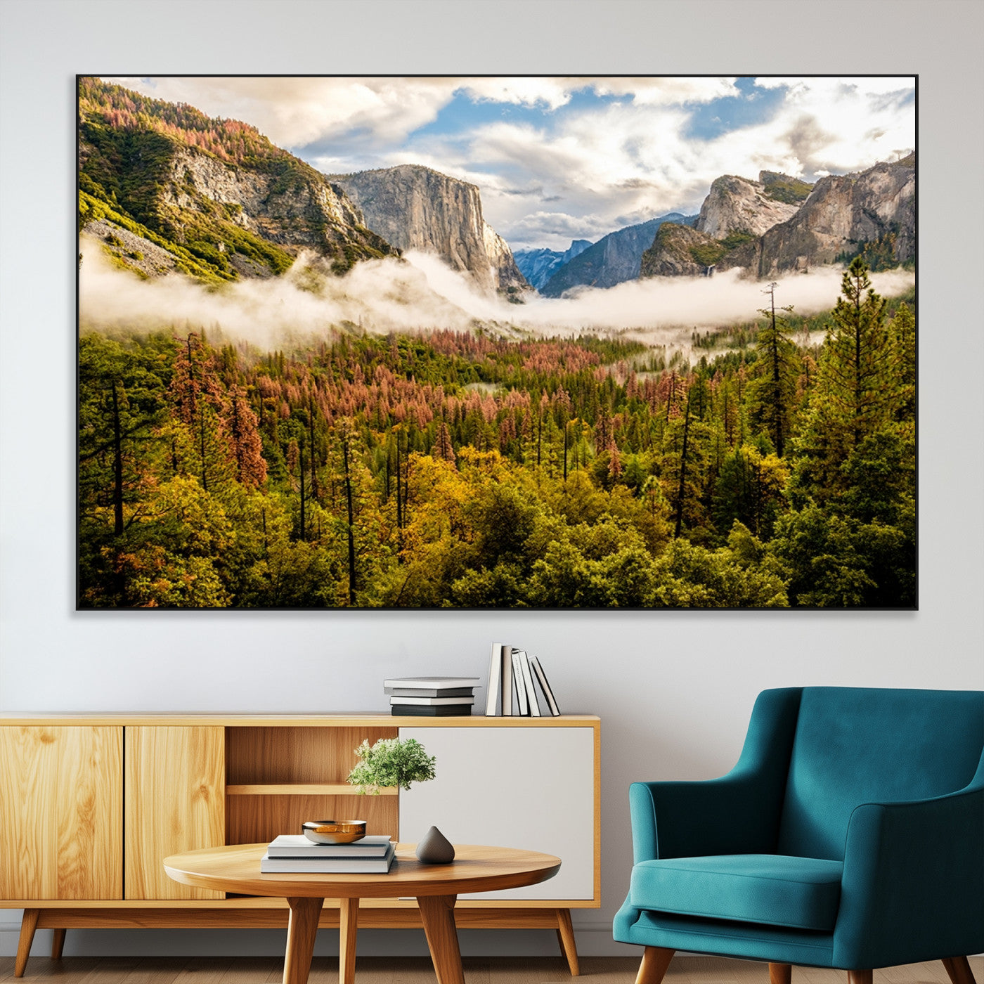 SEG-FC-51X34_Oversize - Half Dome Yosemite Canvas Wall Art – Majestic Triptych Landscape Print – National Park Nature Decor