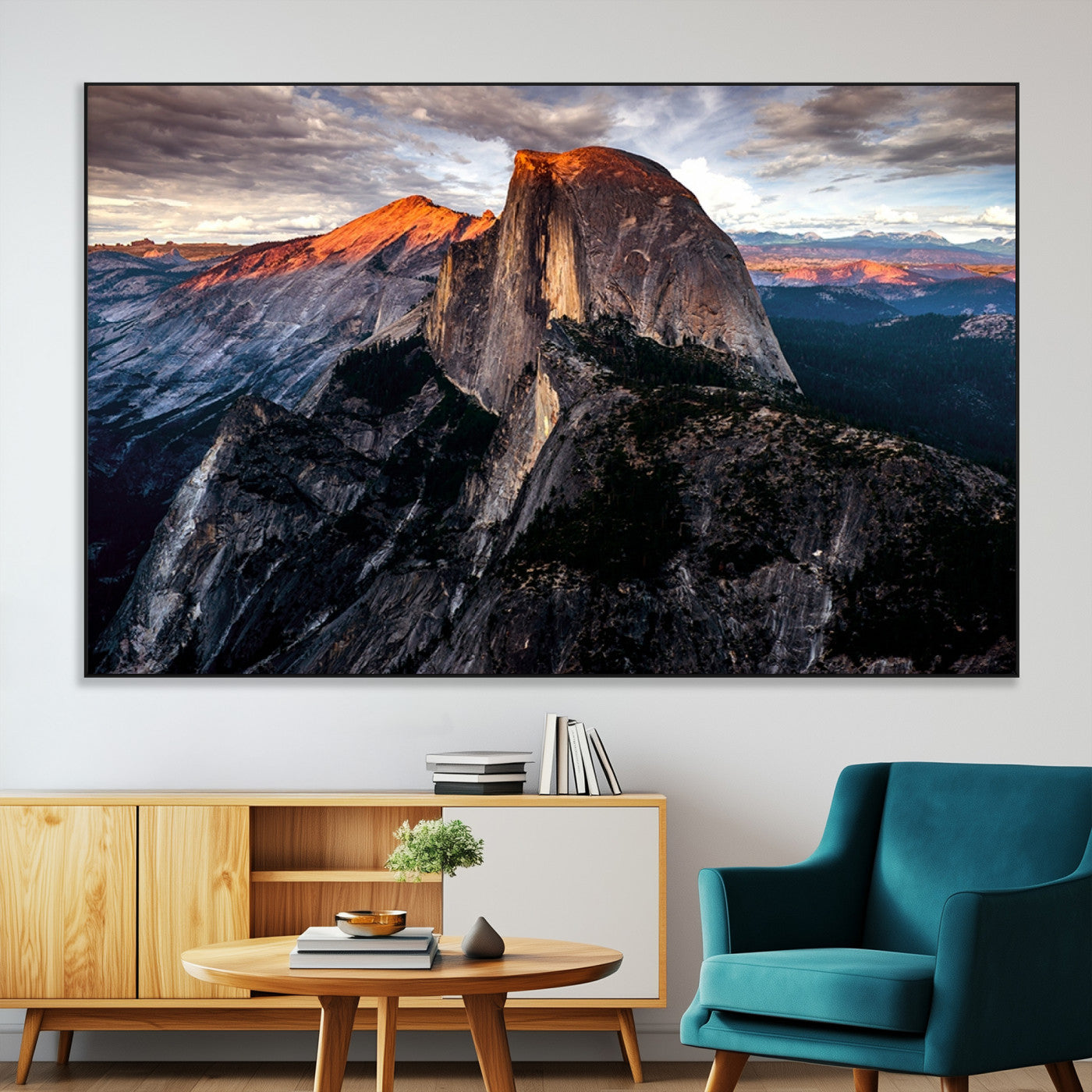 SEG-FC-51X34_Oversize - Half Dome Wall Art Print - Yosemite Majestic Triptych Landscape Print – National Park Nature Decor