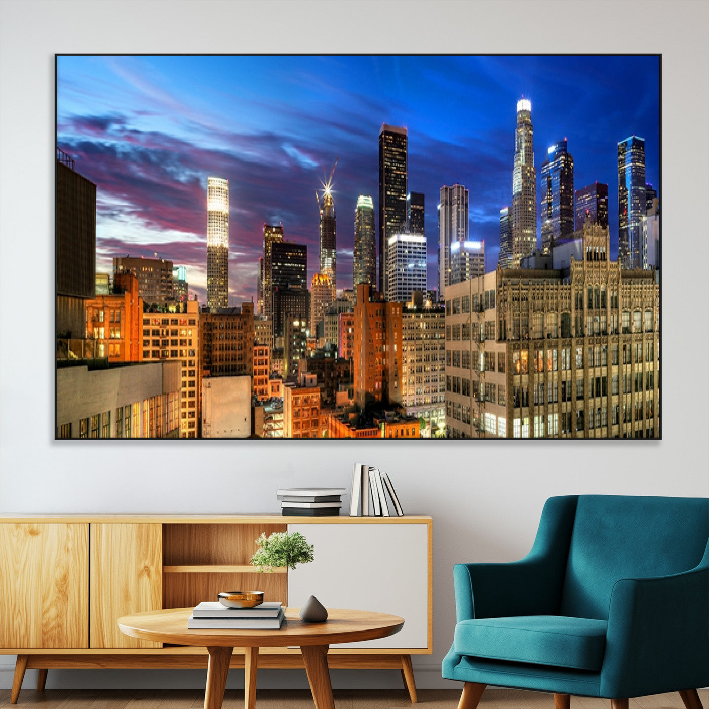 SEG-FC-51X34_Oversize - Los Angeles Night Wall Art Canvas Print