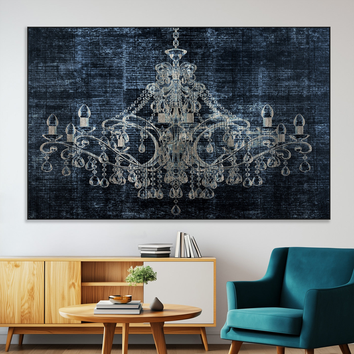 SEG-FC-51X34_Oversize - Dark Chandelier Wall Art Canvas Print