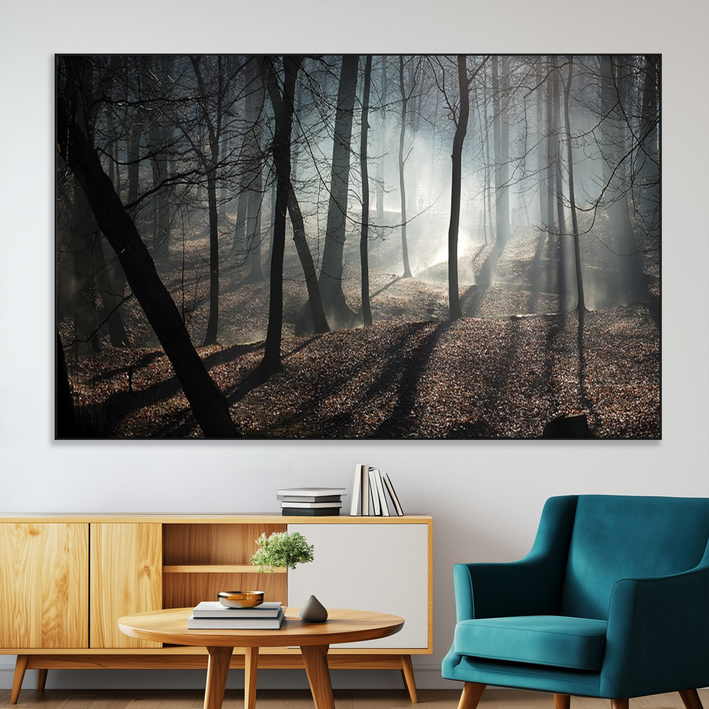 -Dark Family and Tree Wall Art Canvas Print
