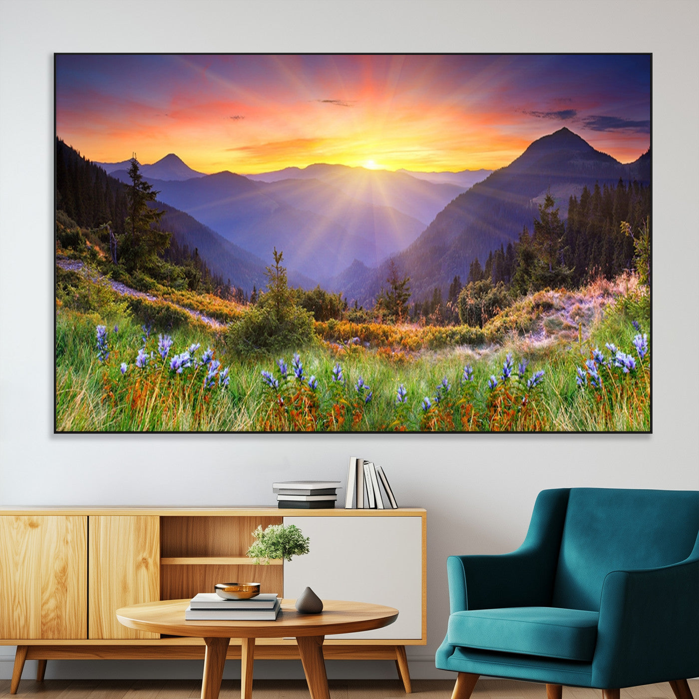 SEG-FC-51X34_Oversize - Mountain and Spring Wall Art Canvas Print