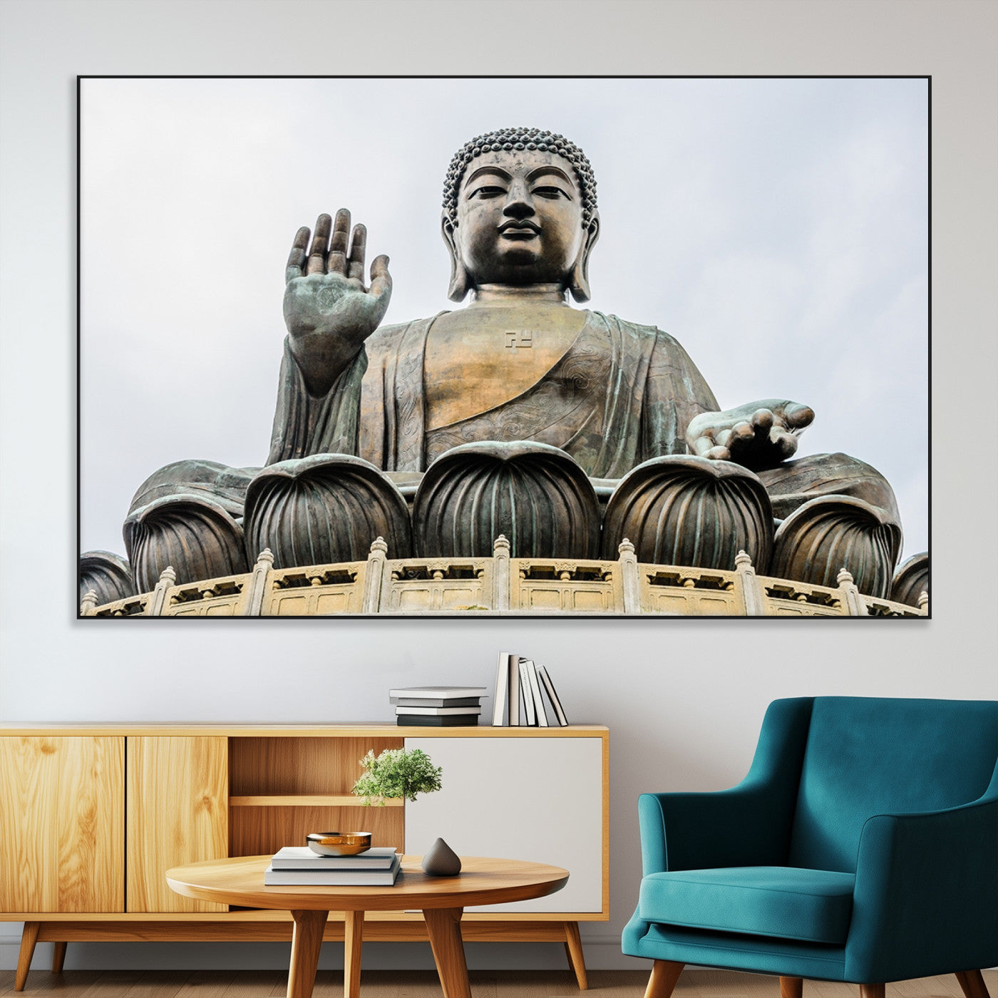 -Buddha Statue Wall Art Canvas Print