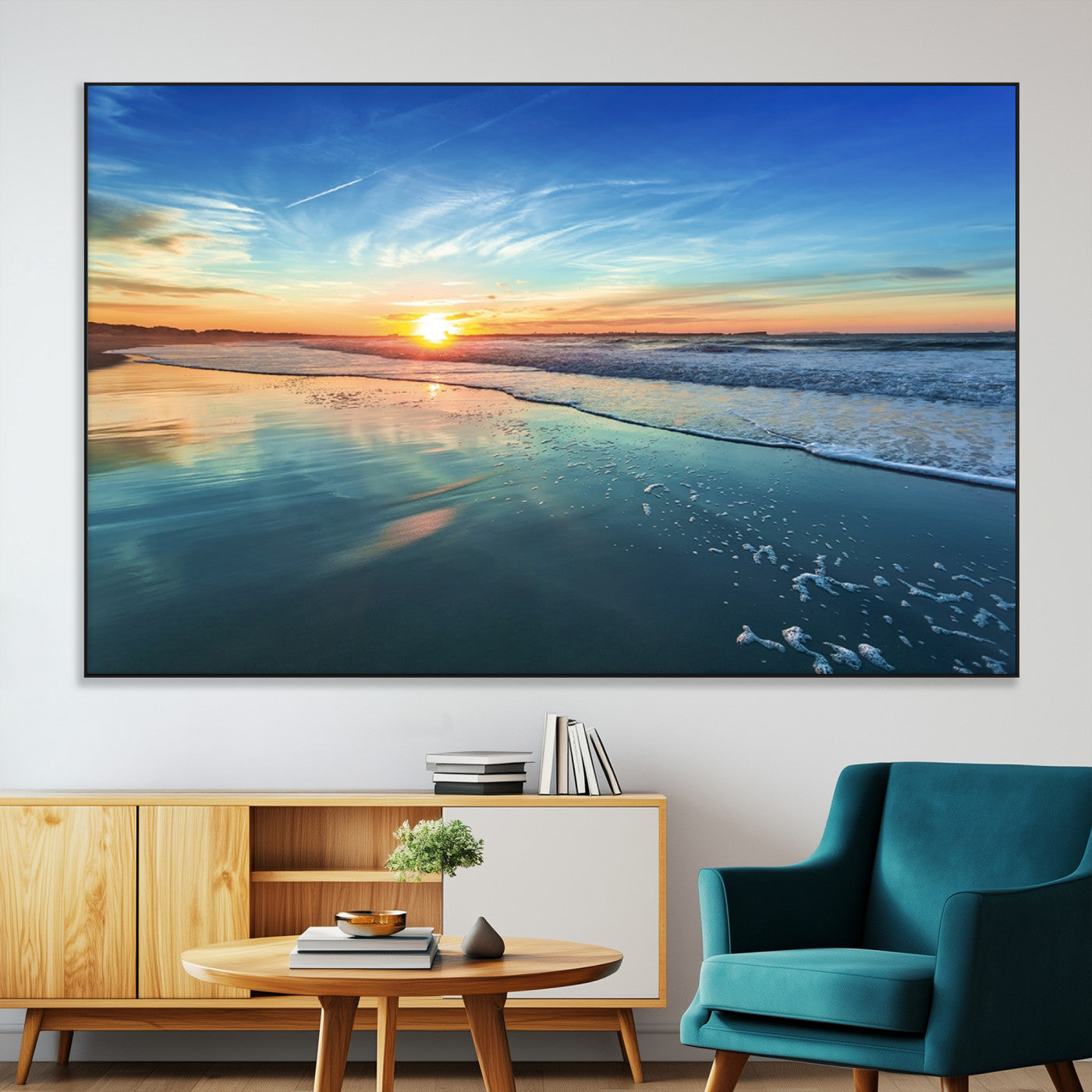 SEG-FC-51X34_Oversize - Blue Sky and Beach Wall Art Canvas Print