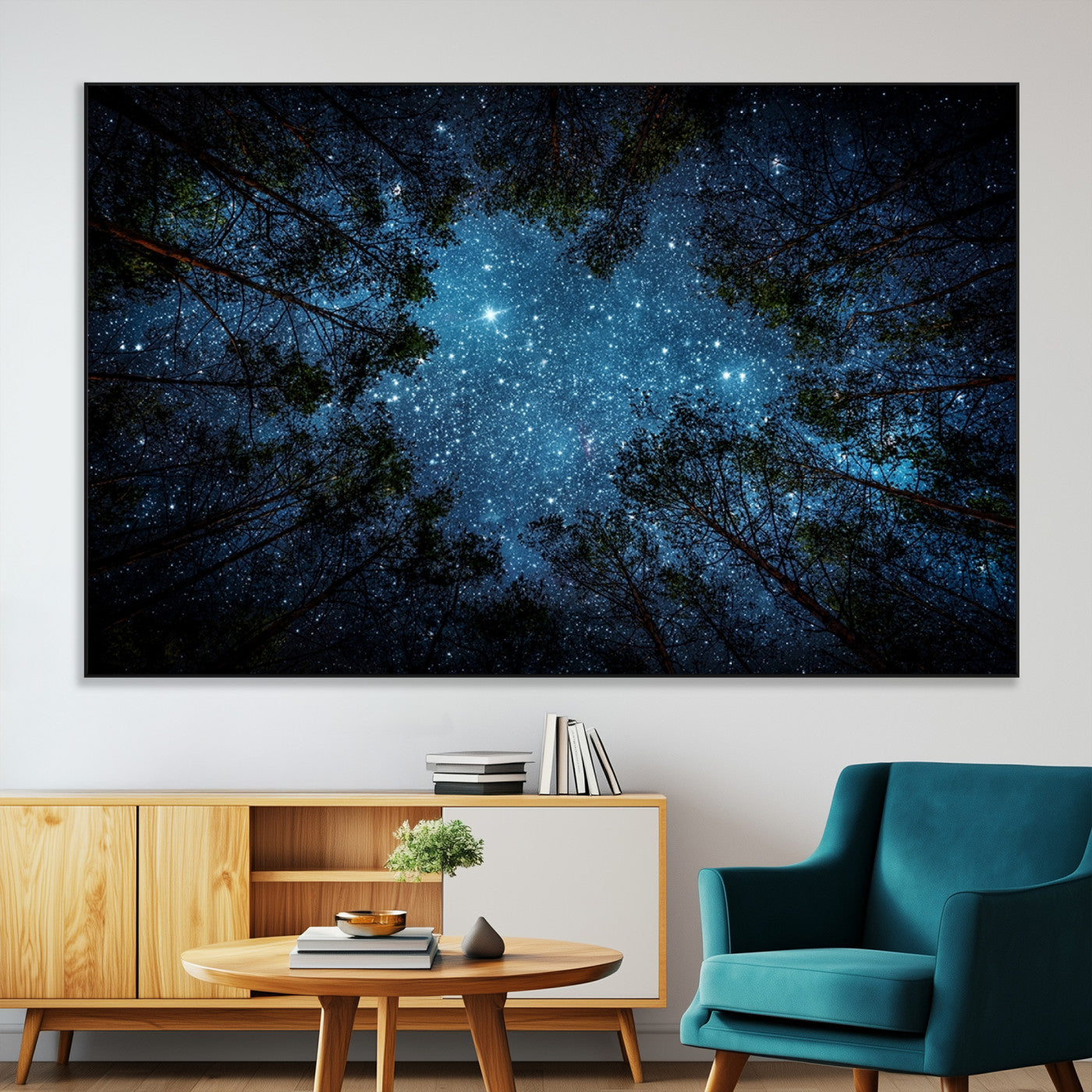 -Forest and Stars Wall Art Canvas Print