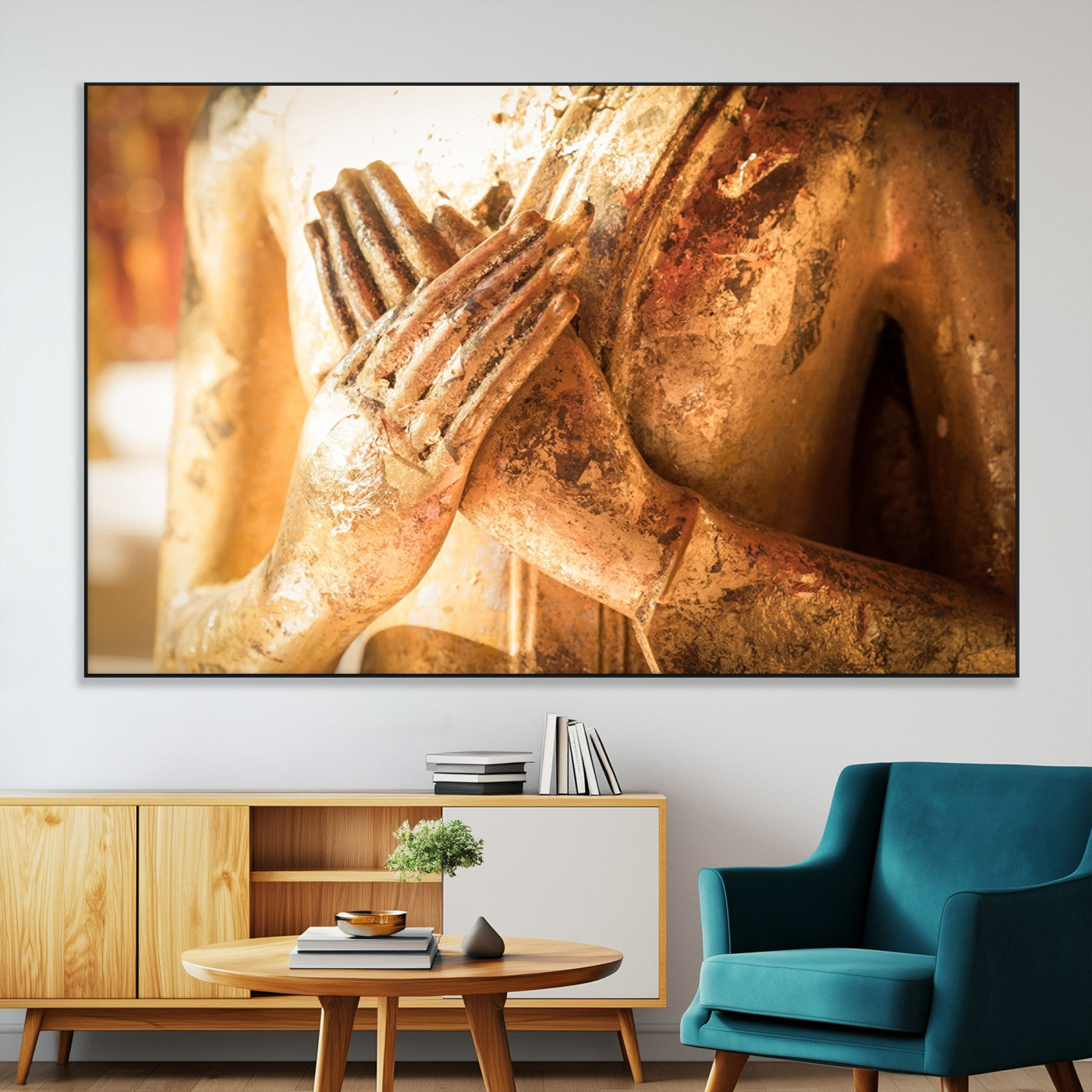 -Buddha Statue Hands Wall Art Canvas Print