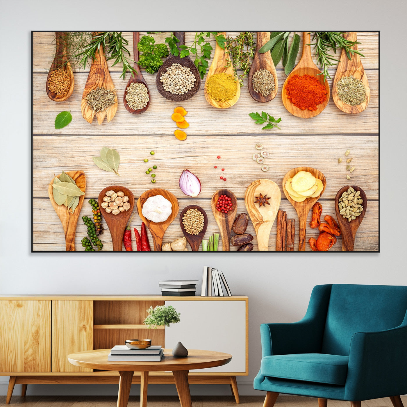 SEG-FC-51X34_Oversize - Kitchen Spice on the Table Wall Art, Kitchen Spice Wall Art Canvas Print