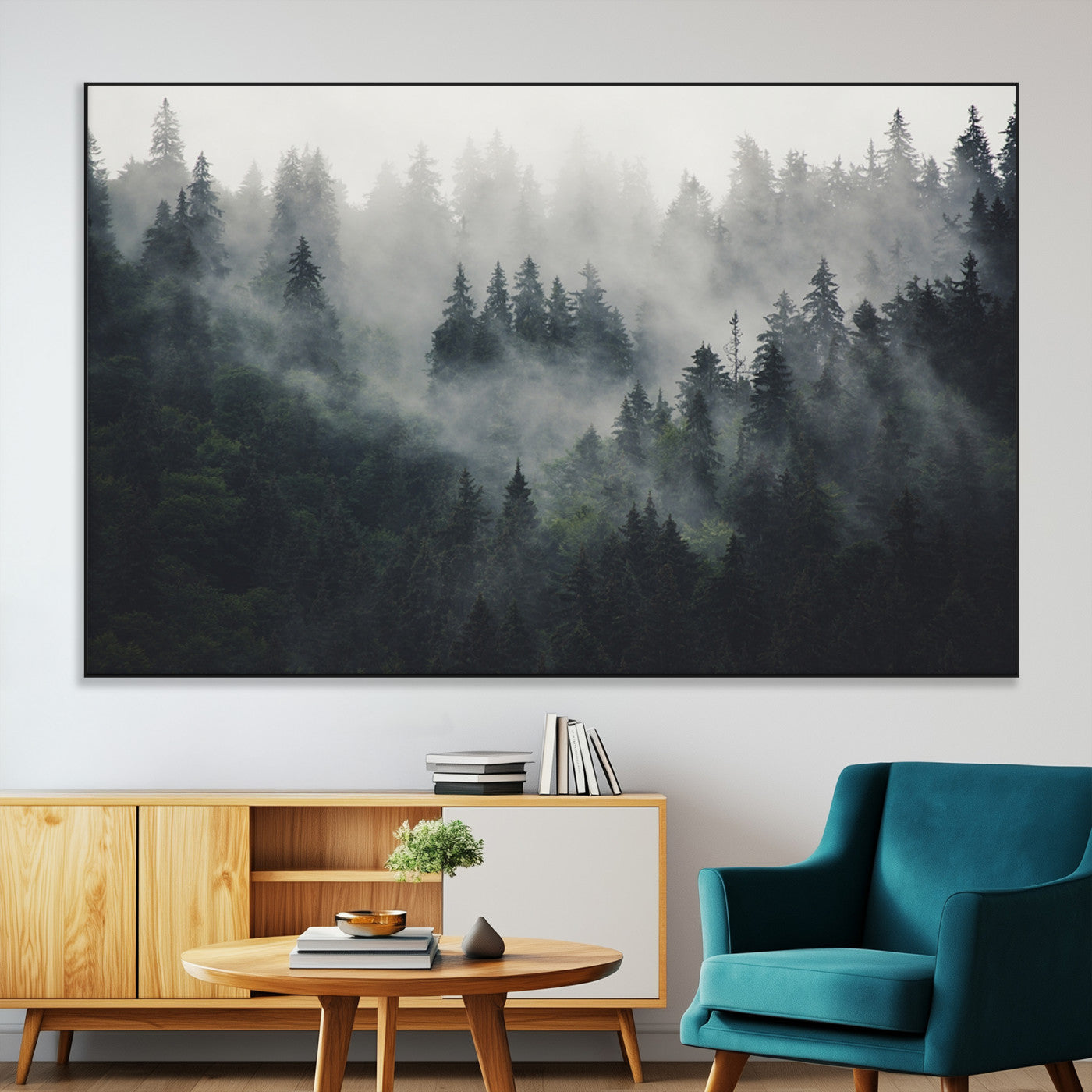 SEG-FC-51X34_Oversize - Nature Wall Decor - Serene Triptych Nature Print – Woodland Landscape Decor for Living Room or