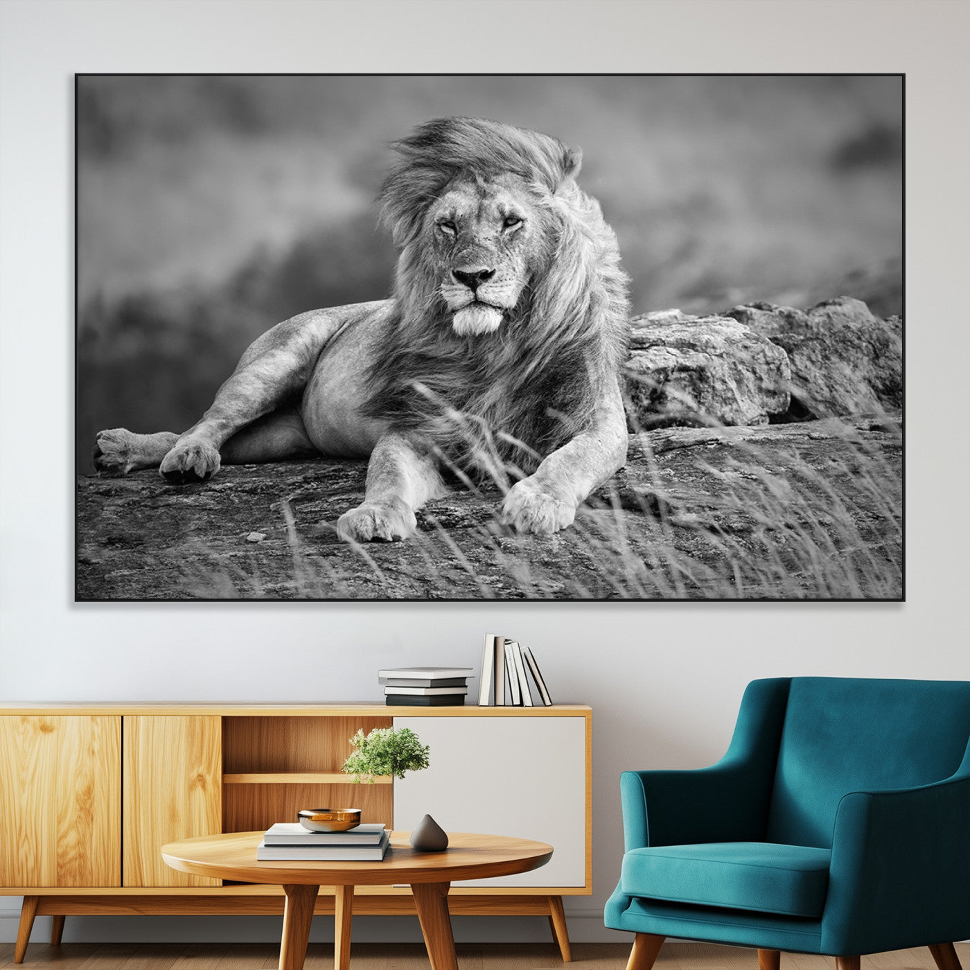 SEG-FC-51X34_Oversize - King of Forest Lion Wall Art Canvas Print