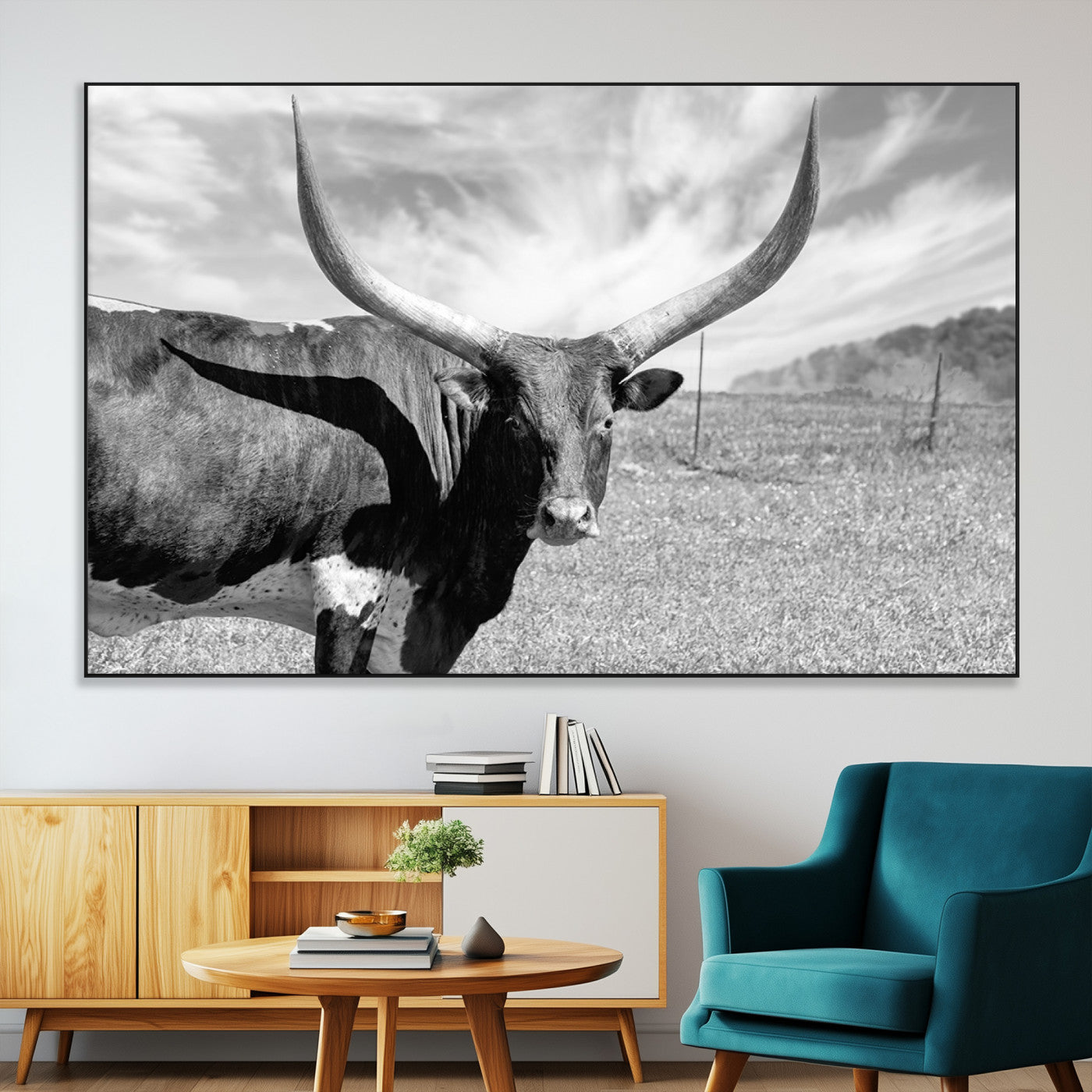 SEG-FC-51X34_Oversize - Cattle Wall Art Longhorn Cow Canvas Print