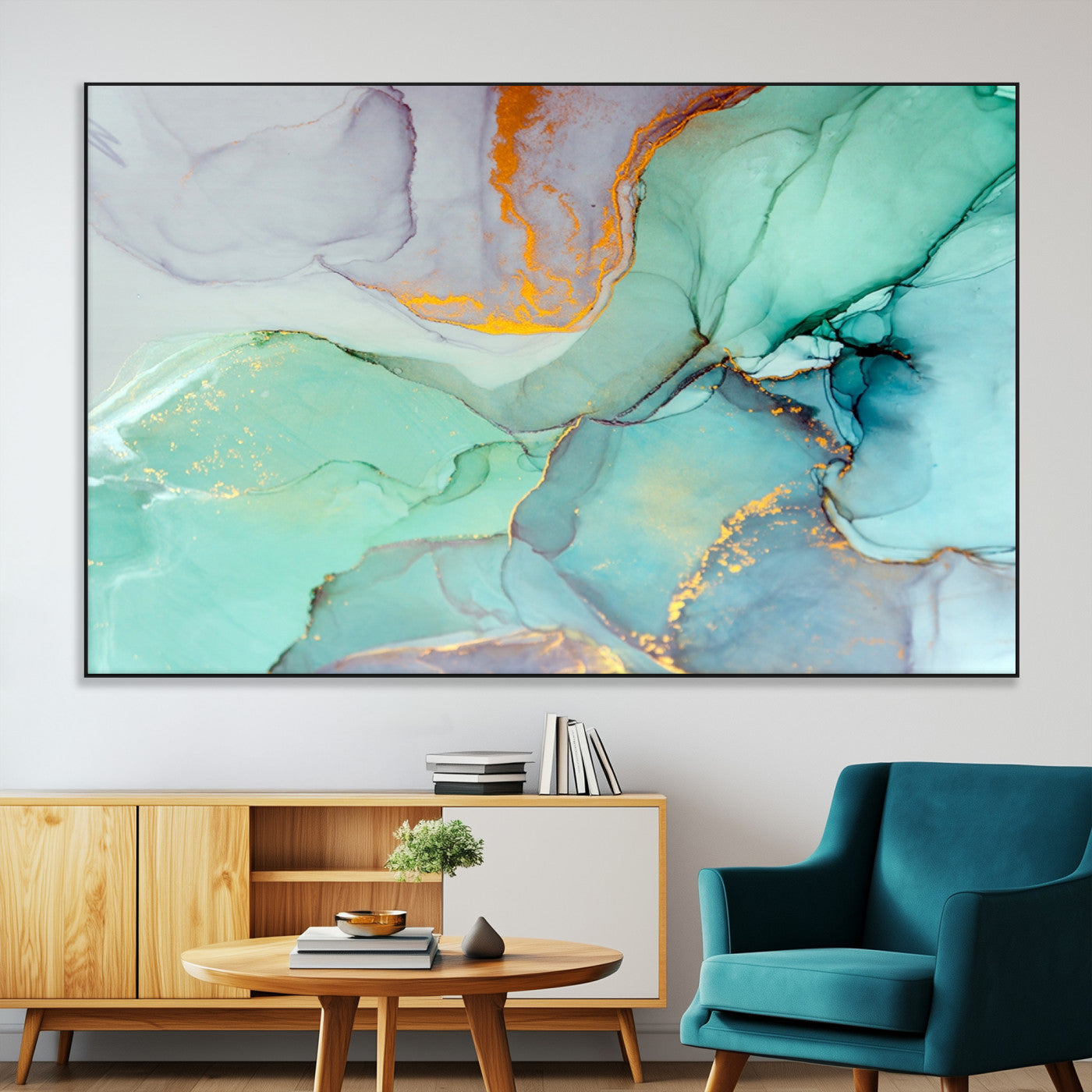 SEG-FC-51X34_Oversize - Colorful Marble Fluid Effect Canvas Wall Art Print
