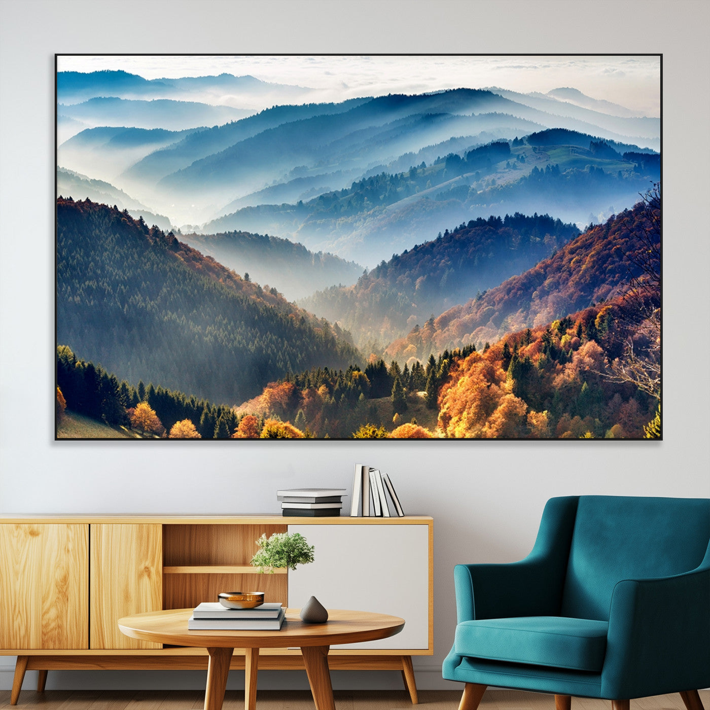 SEG-FC-51X34_Oversize - Mountains Forest Autumn Wall Art Canvas Print