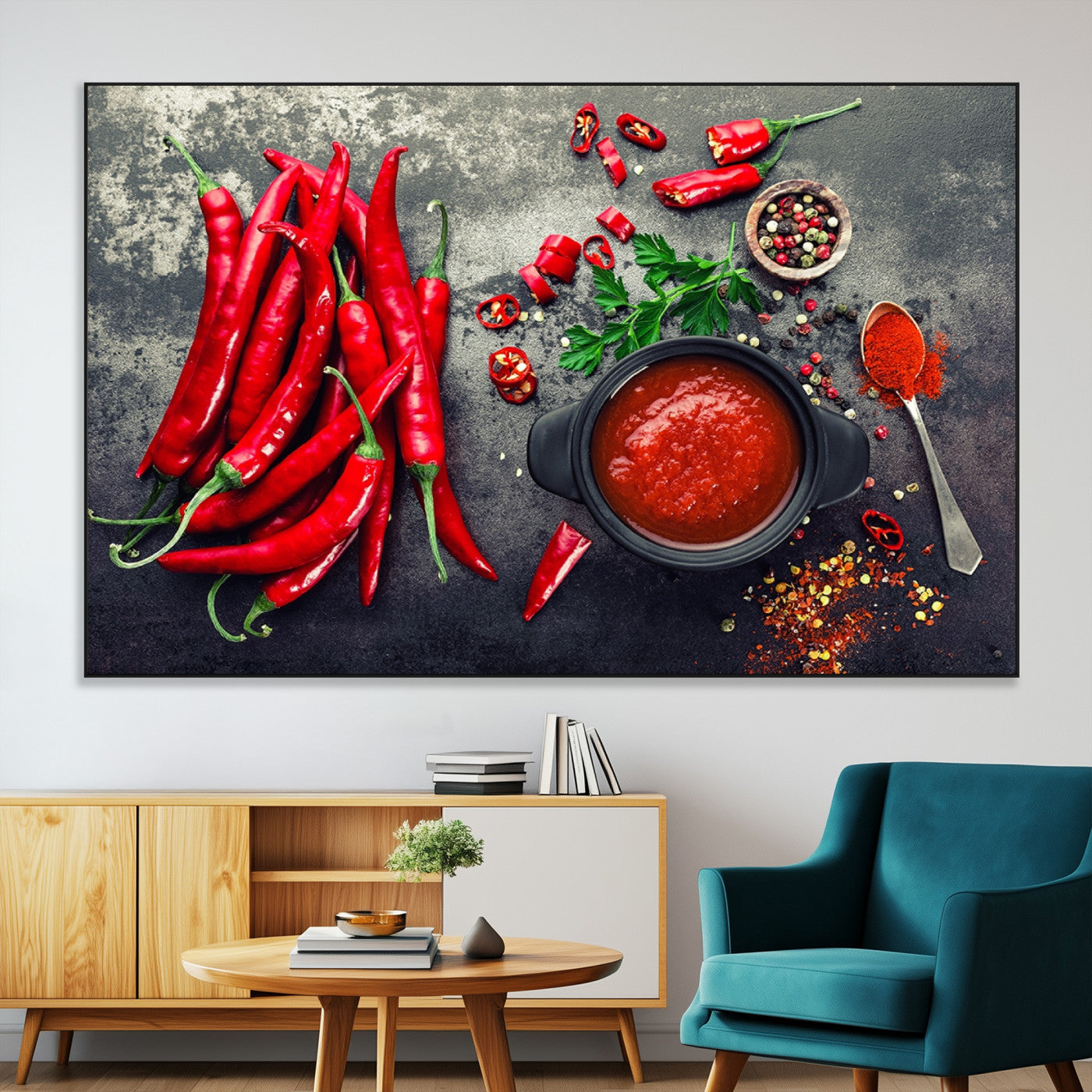 SEG-FC-51X34_Oversize - Red Chili Peppers Wall Art Kitchen Artwork Canvas Print