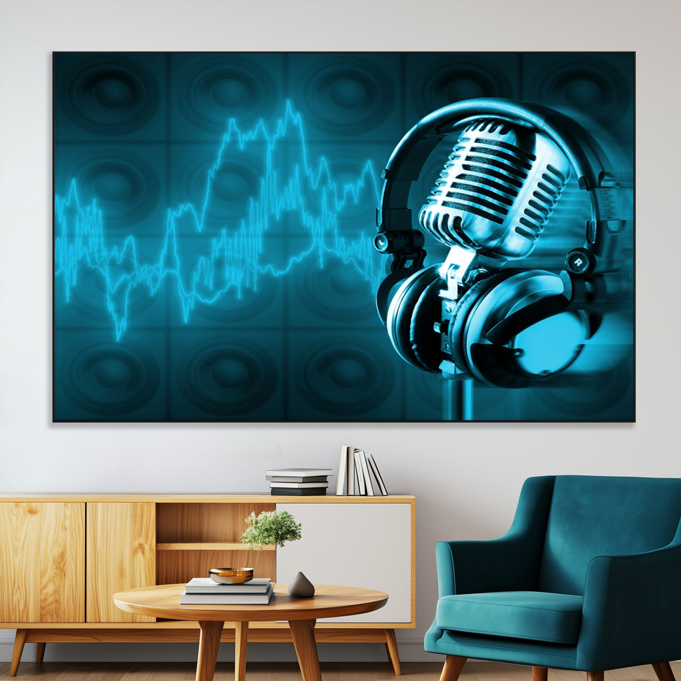 SEG-FC-51X34_Oversize - Music and Microphone Wall Art Canvas Print