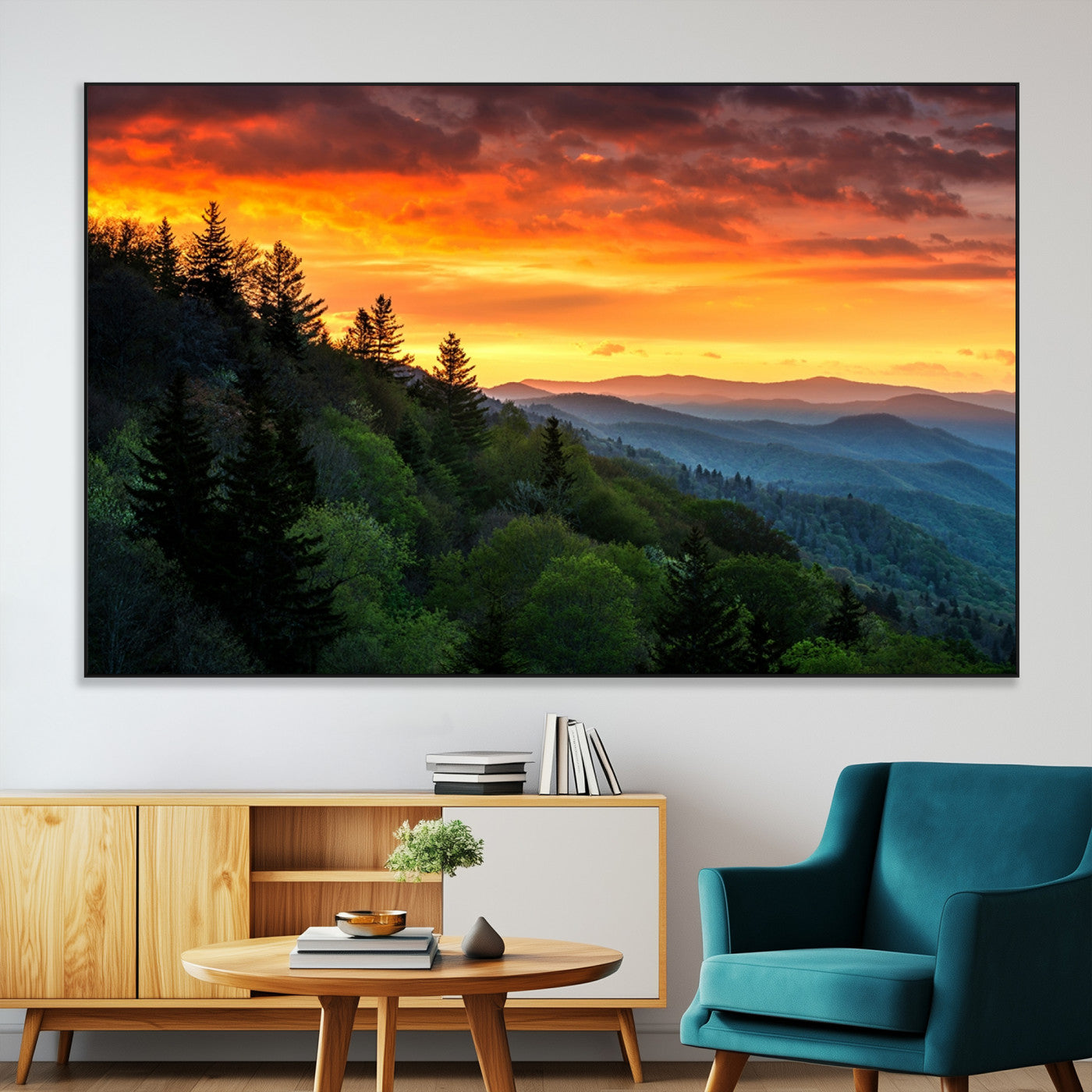 SEG-FC-51X34_Oversize - Forest Landscape Wall Art Sunset Canvas, Forest Sunset Canvas Print