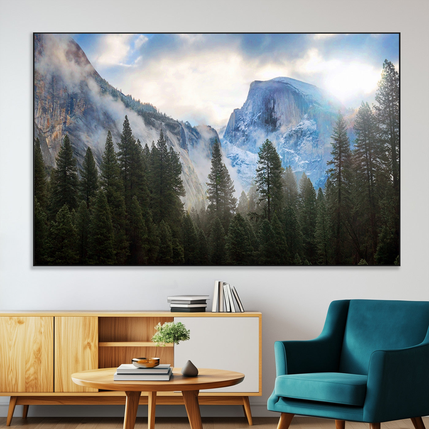 -Half Dome Yosemite Calinia Wall Art Canvas Print El Capitan