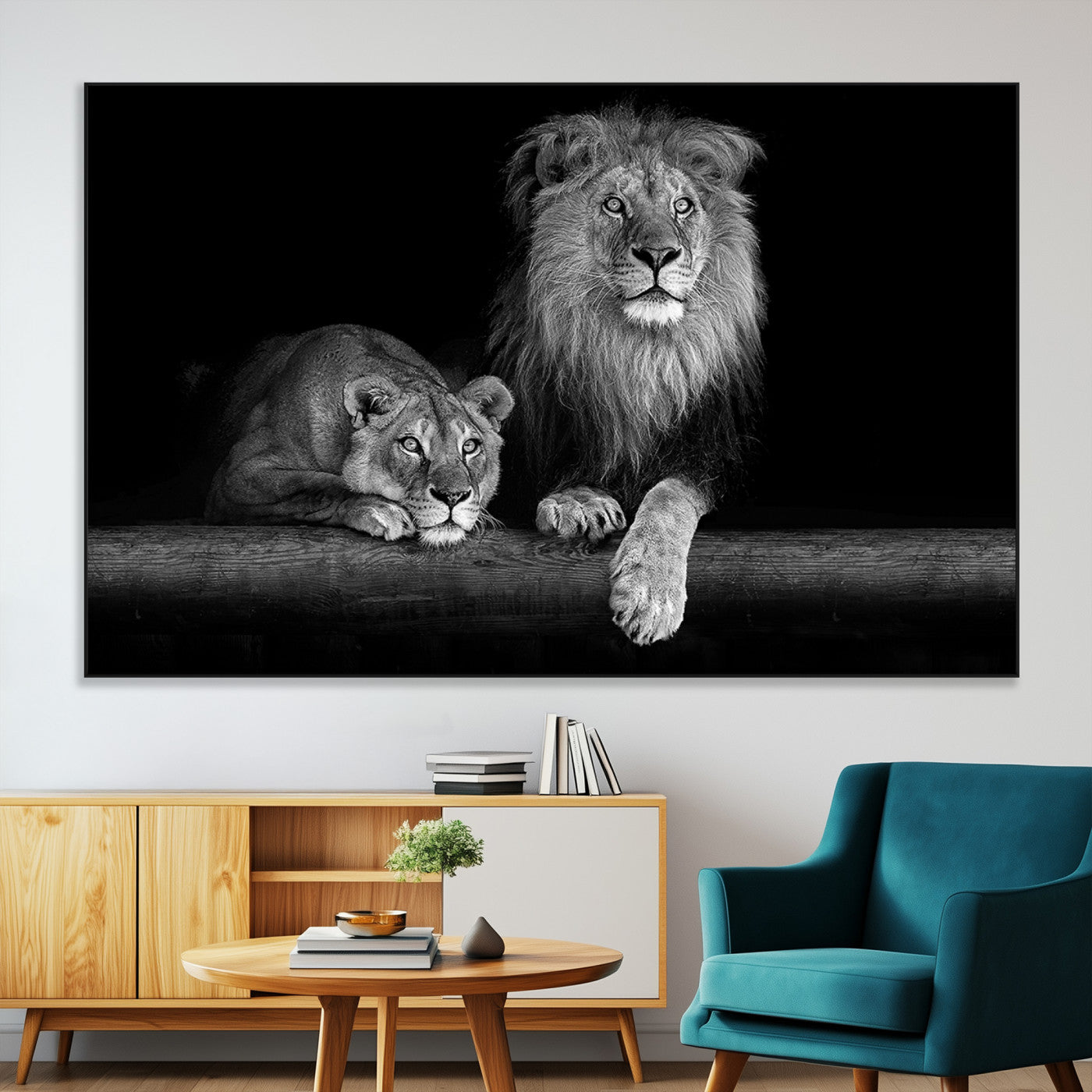 SEG-FC-51X34_Oversize - Lion Family Wall Art Canvas Print