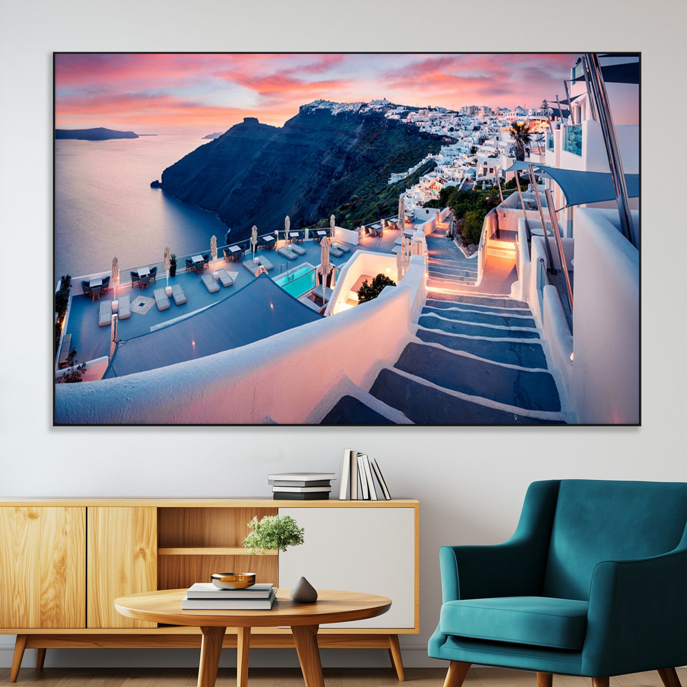 SEG-FC-51X34_Oversize - Santorini Island Wall Art Canvas Print
