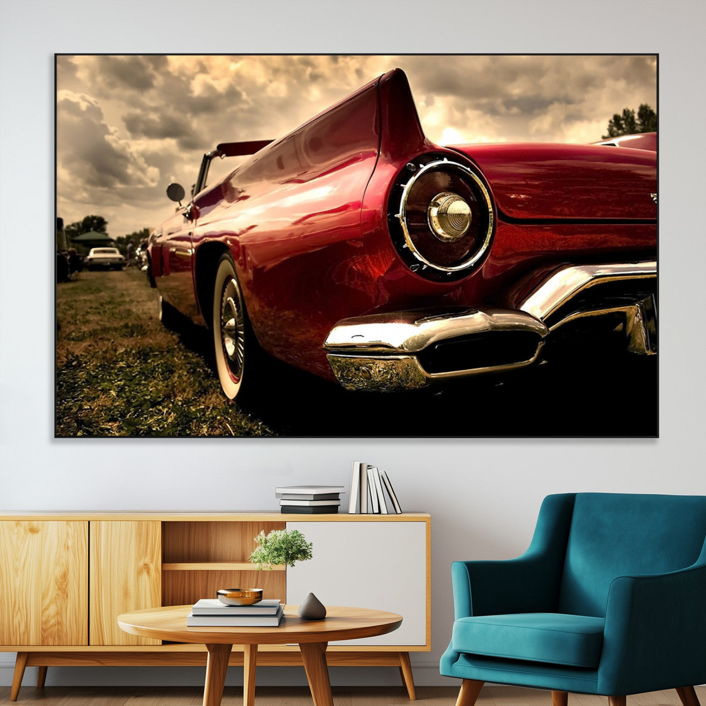 SEG-FC-51X34_Oversize - Red Classic Car Wall Art Canvas Print