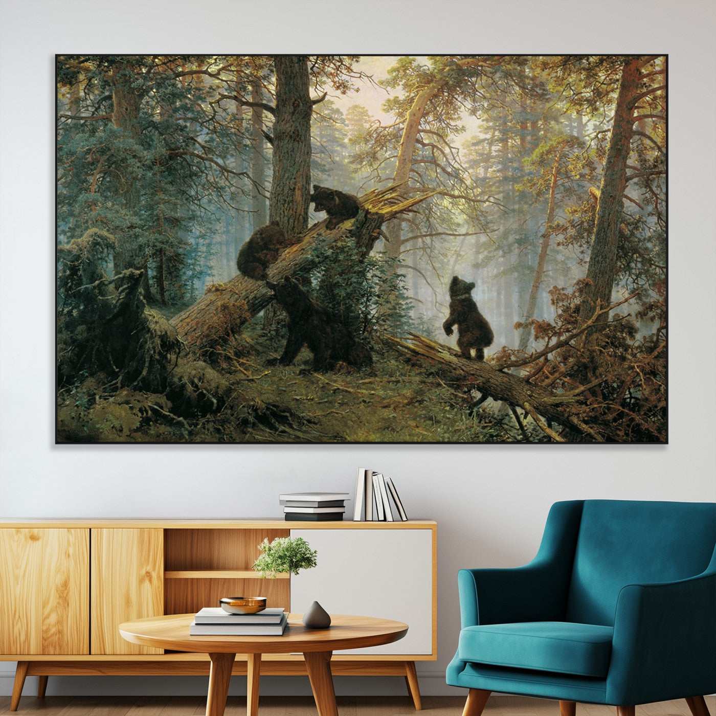 SEG-FC-51X34_Oversize - Baby Bears in Forest Wall Art Canvas Print