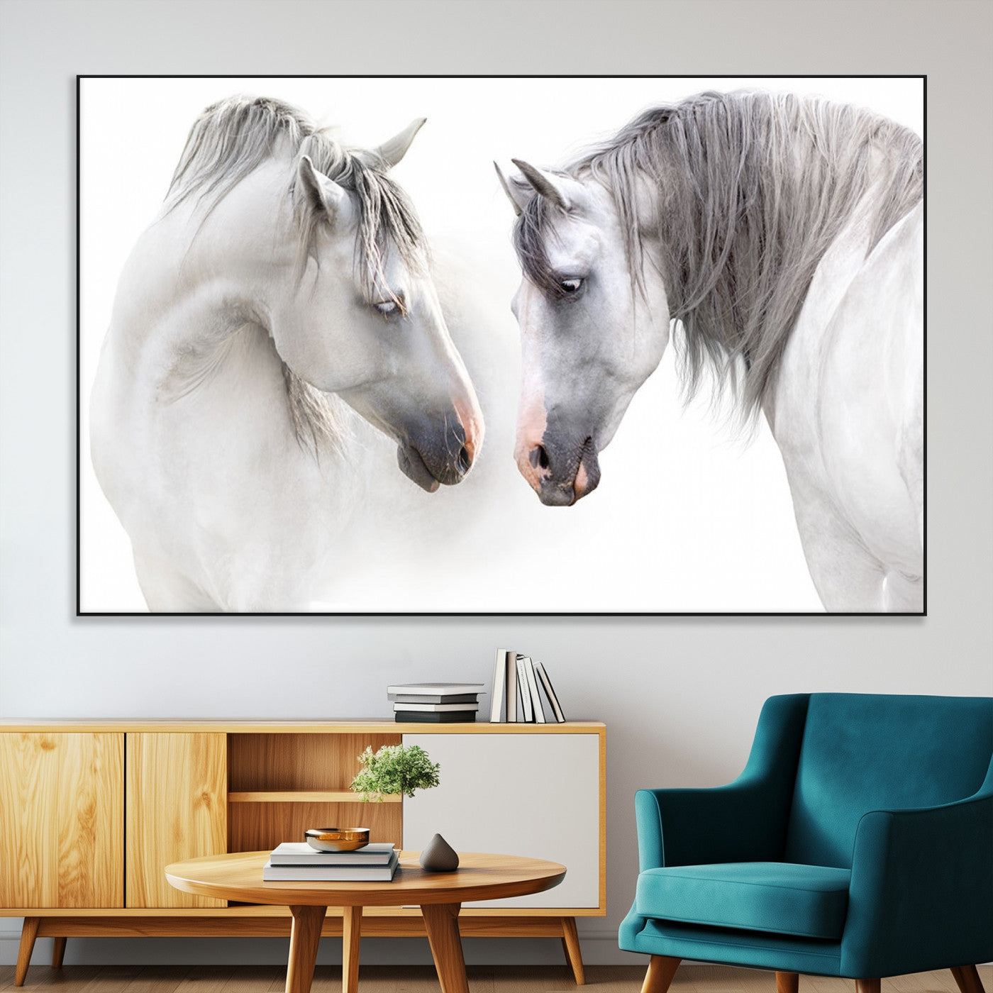 SEG-FC-51X34_Oversize - White Horse Wall Art Animal Canvas Print