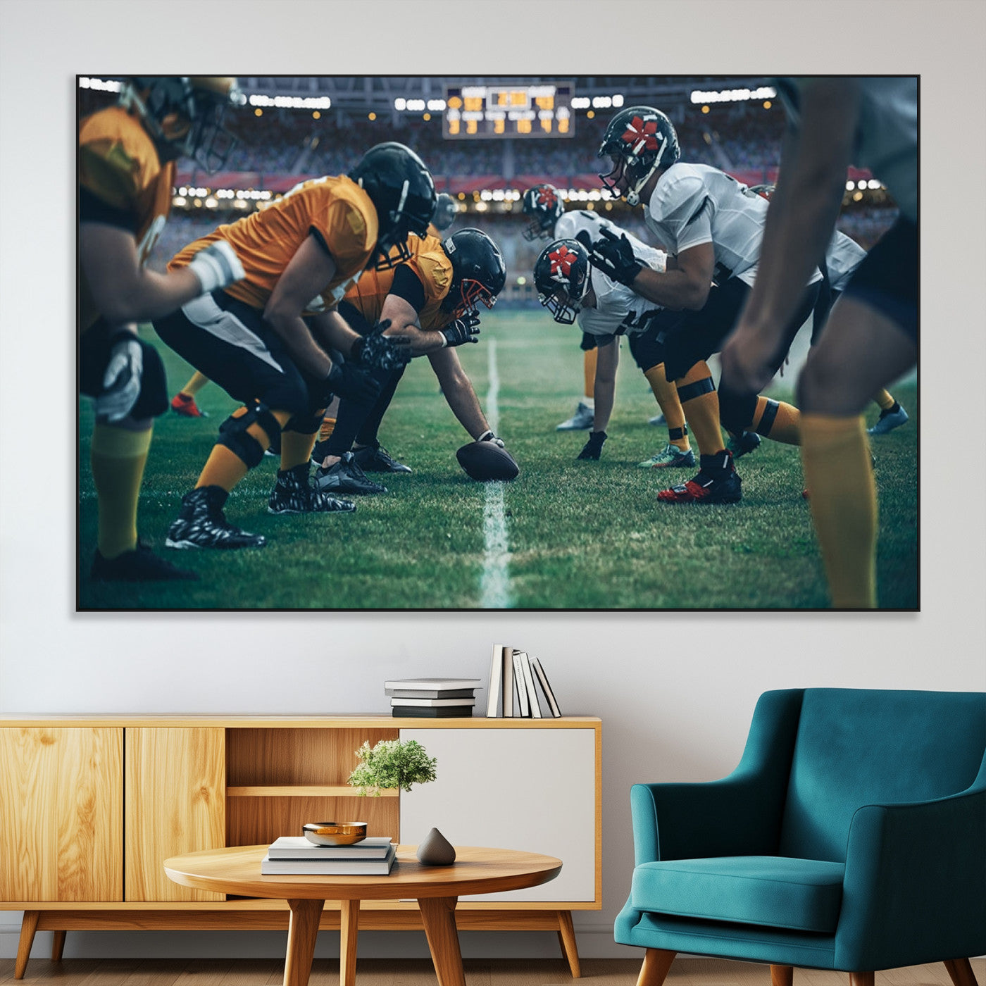 SEG-FC-51X34_Oversize - American Football Playing Wall Art Canvas Print
