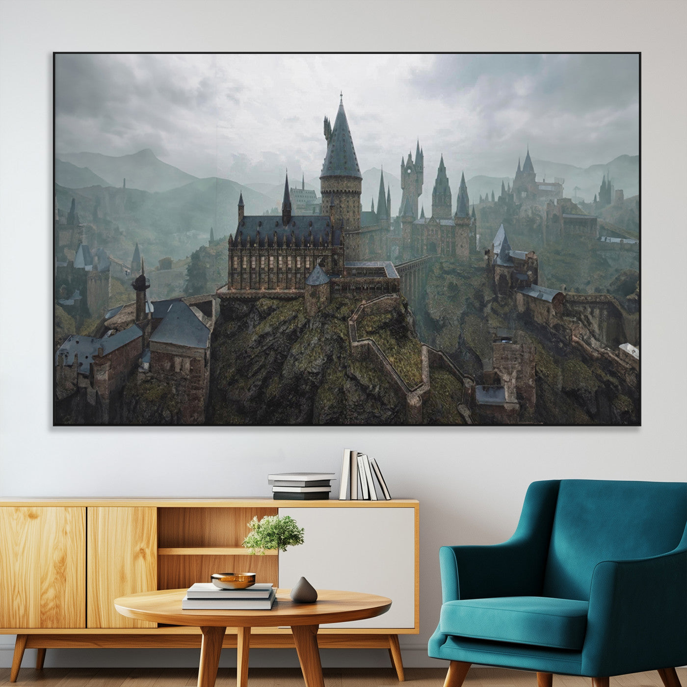 SEG-FC-51X34_Oversize - Disney Castle Wall Art Canvas Print, Living Kids Home Room Decor Art Print