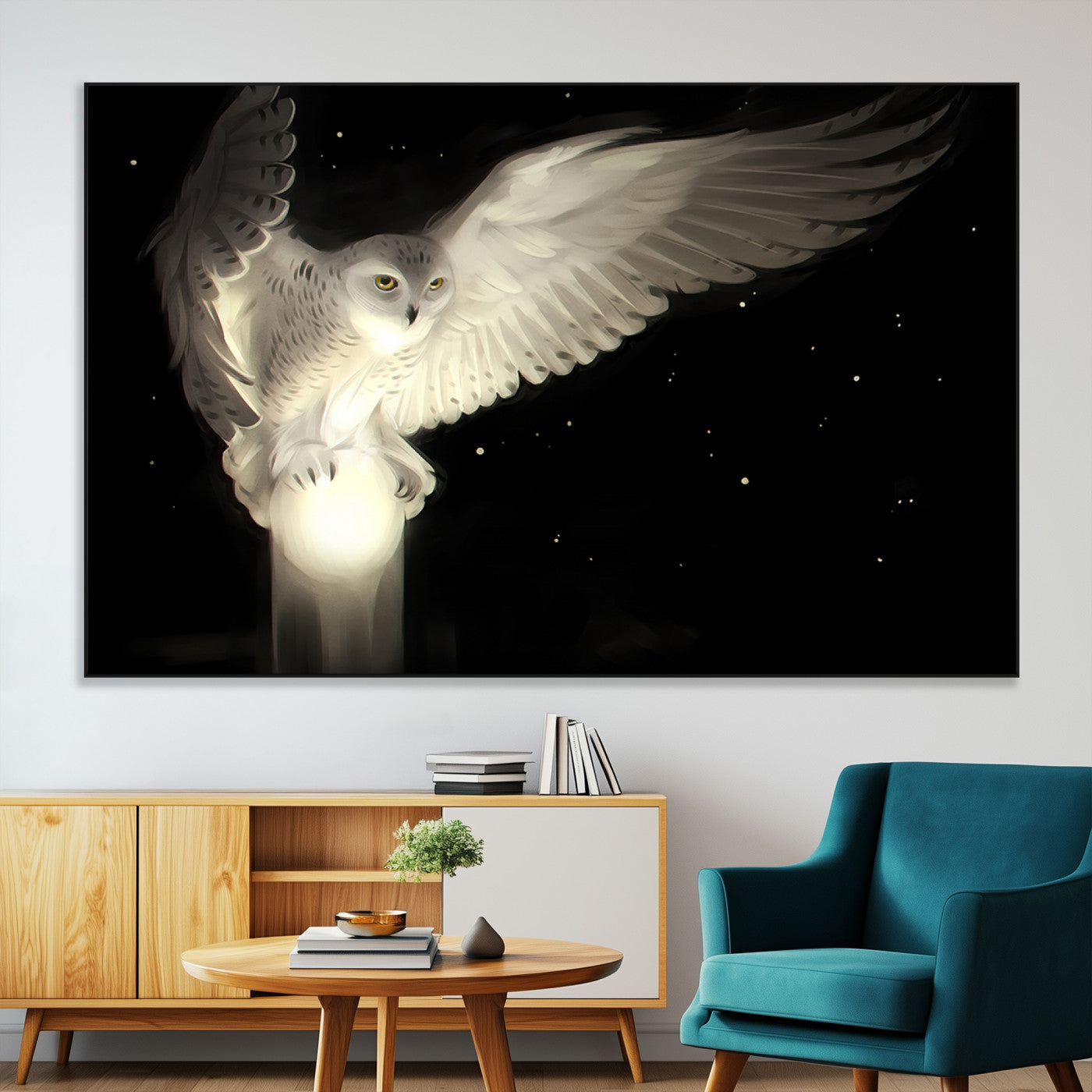SEG-FC-51X34_Oversize - Night Owl Art -  Illuminating the Darkness – Unique Animal-Inspired Wall Art for Modern Decor |