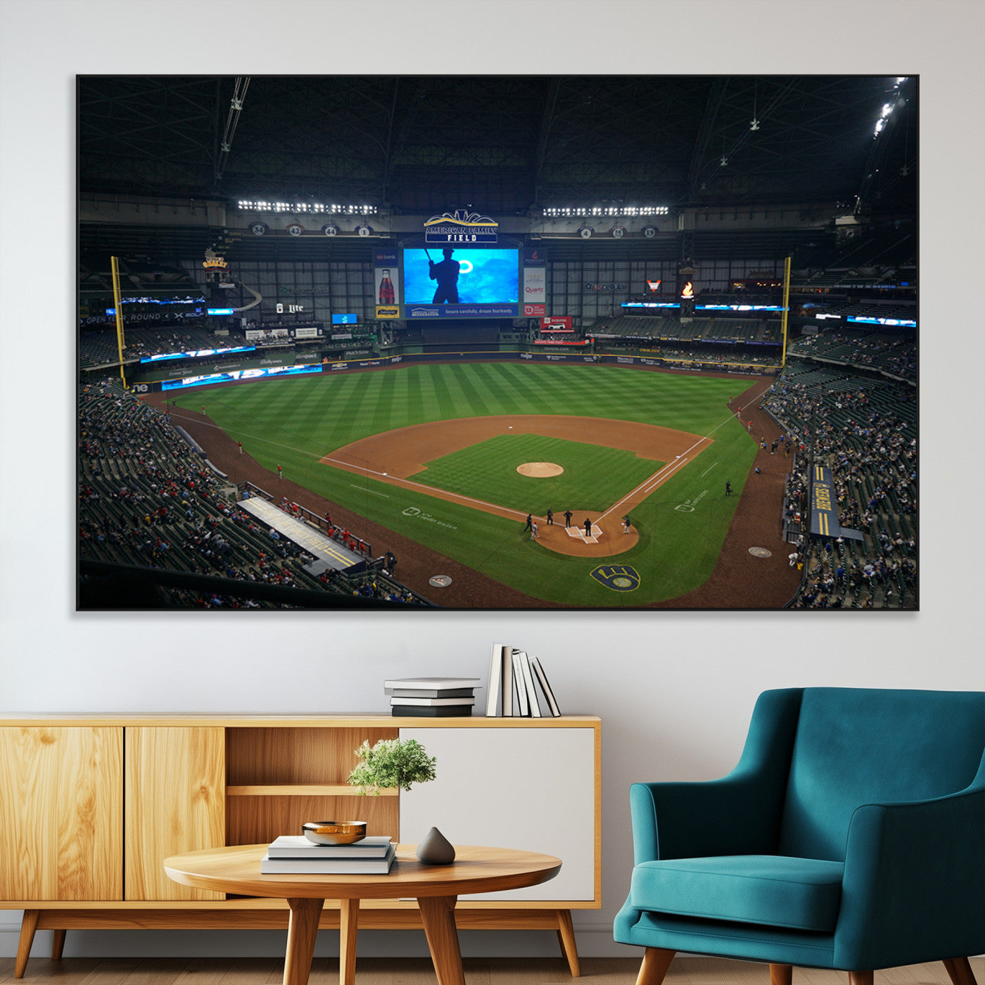SEG-FC-51X34_Oversize - Milwaukee Brewers Baseball Art Print - American Family Field Stadium Wall Art Canvas Print