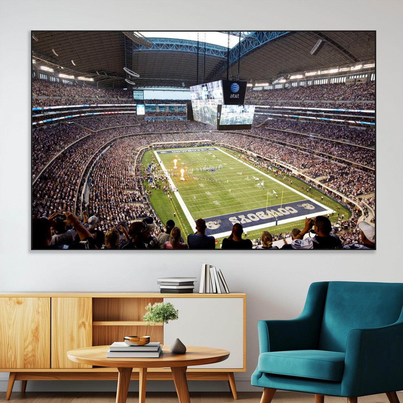 SEG-FC-51X34_Oversize - Dallas Cowboys Football Team Print - Arlington AT&T Stadium Wall Art Canvas Print