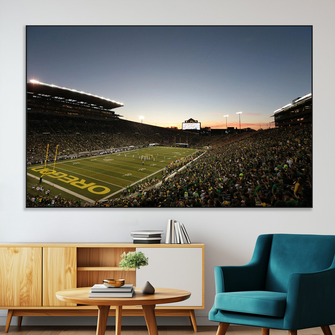 SEG-FC-51X34_Oversize - Oregon Ducks Football Team Print - Eugene Autzen Stadium Wall Art Canvas Print