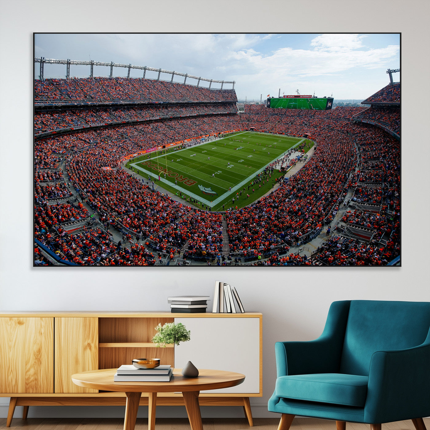 SEG-FC-51X34_Oversize - Denver Broncos Football Team Print - Empower Field Mile High Stadium Wall Art Canvas Print
