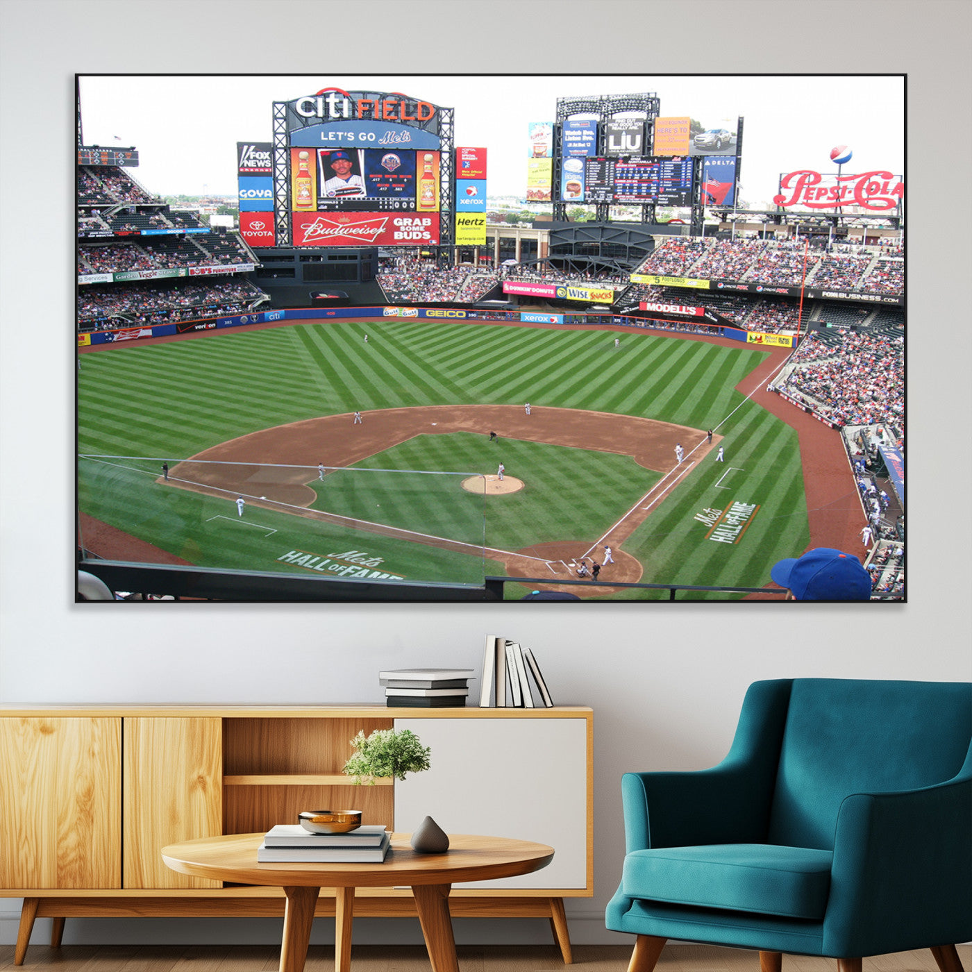 SEG-FC-51X34_Oversize - New York Mets Baseball Team Print - Citi Field Baseball Stadium Wall Art Canvas Print