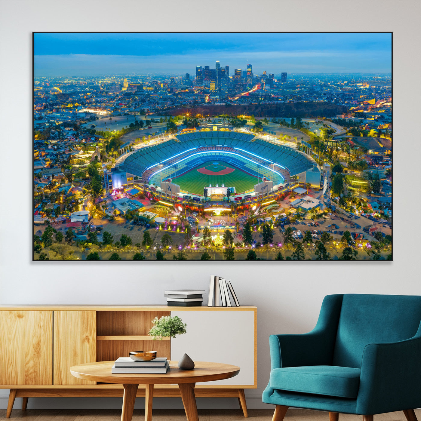 SEG-FC-51X34_Oversize - Los Angeles Dodgers Wall Art Canvas, Dodger Stadium Wall Art Canvas Print - MLB Baseball Stadium