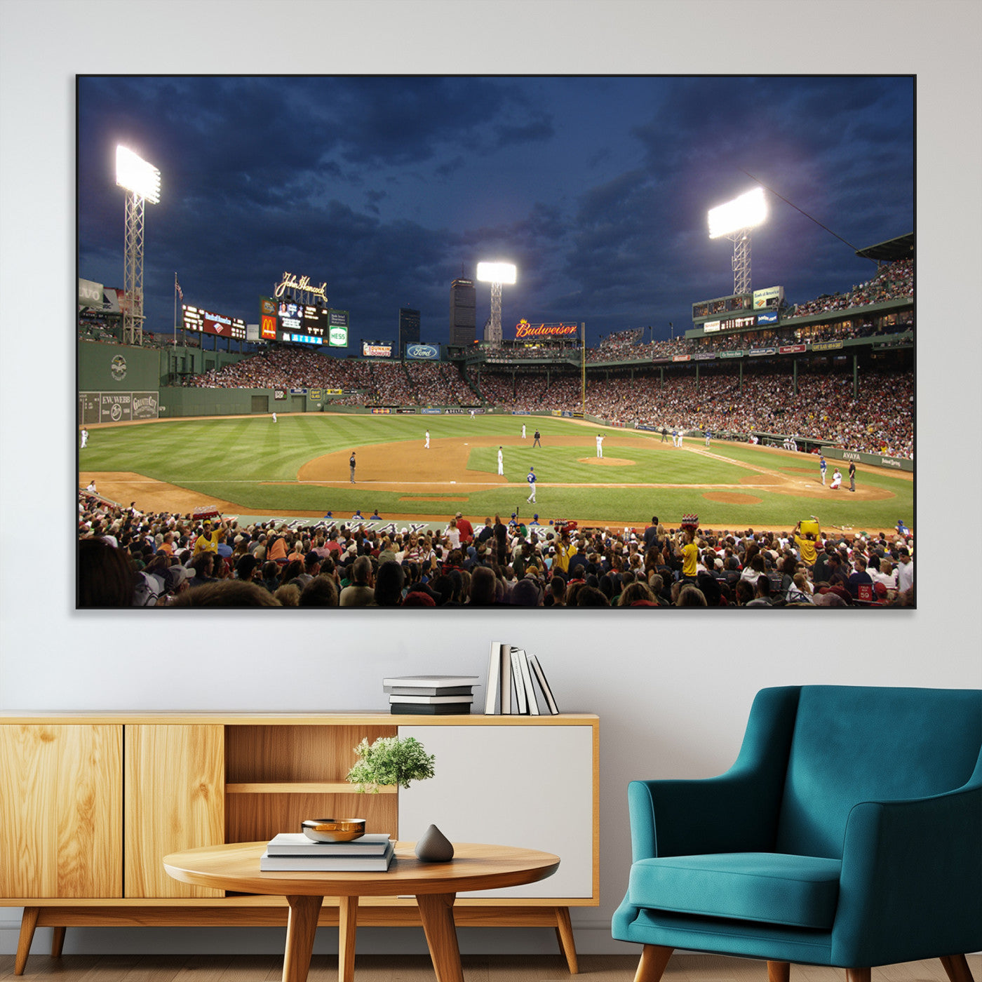 SEG-FC-51X34_Oversize - Boston Red Sox Baseball Team Print Canvas - Massachusetts Fenway Park Stadium Wall Art Canvas Print