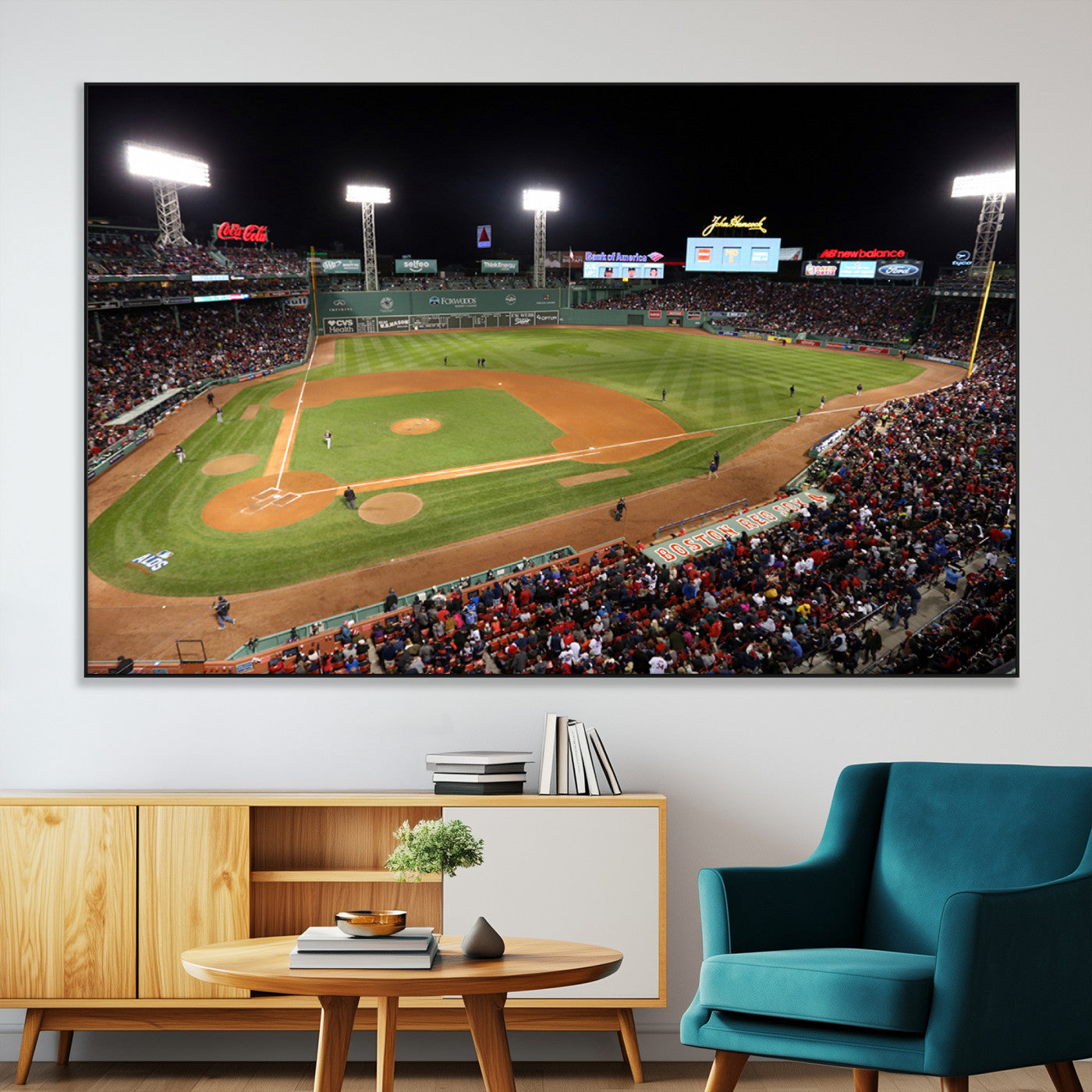 SEG-FC-51X34_Oversize - Boston Red Sox Baseball Team Print - Massachusetts Fenway Park Stadium Wall Art Canvas Print