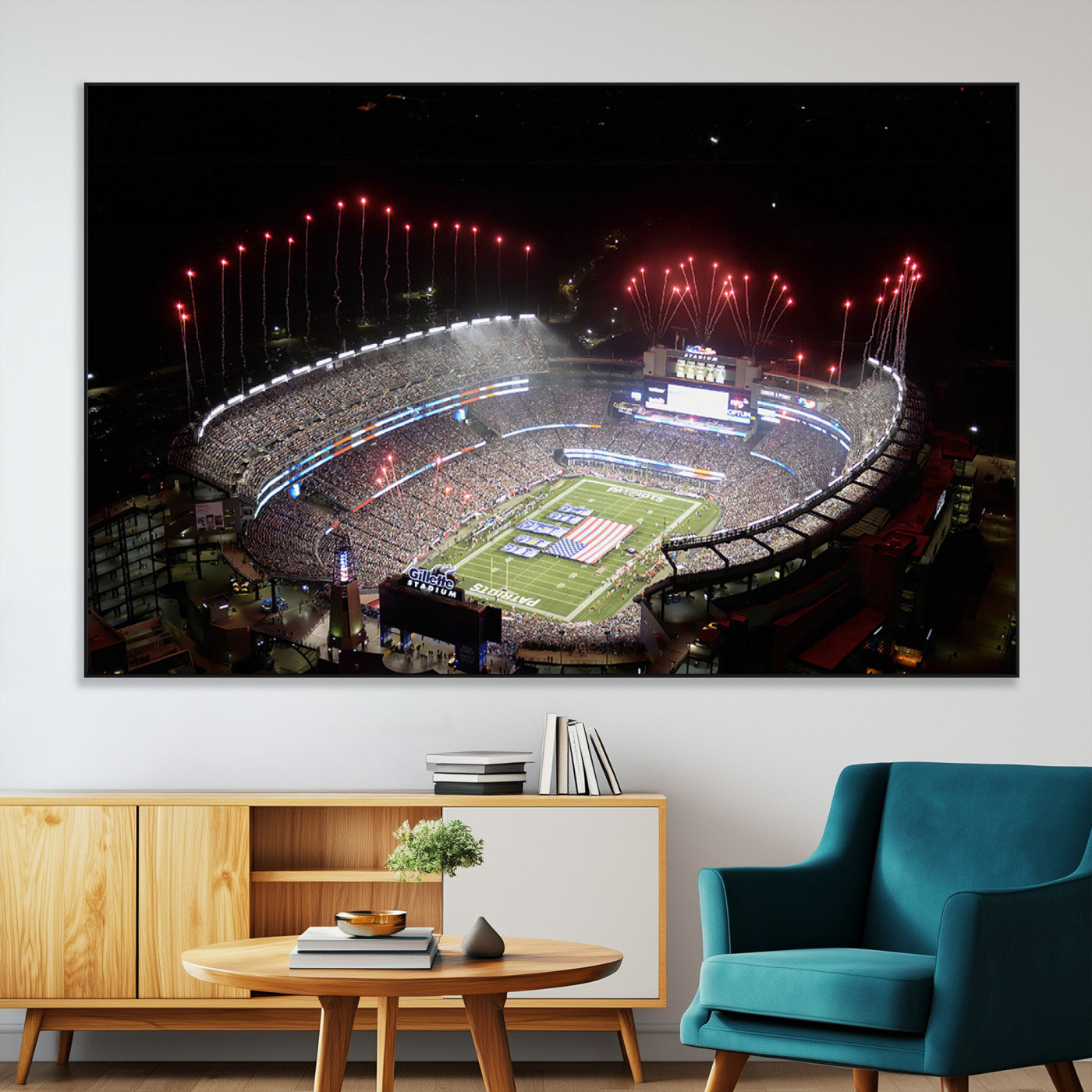 SEG-FC-51X34_Oversize - New England Patriots Team Print Wall Art- Foxborough Gillette Stadium Wall Art Canvas Print