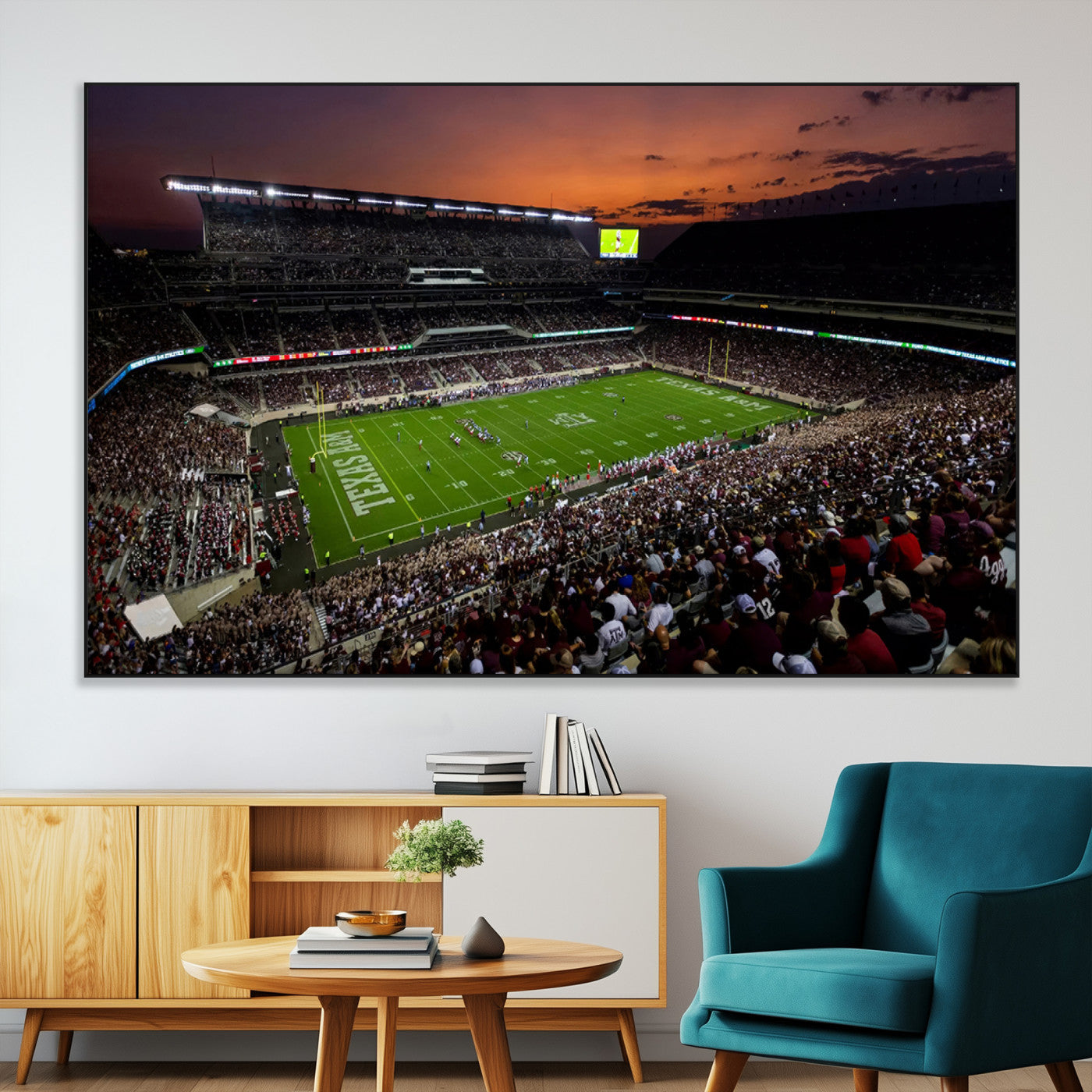 SEG-FC-51X34_Oversize - Texas A&M University Aggies Football Team Print - College Station Kyle Field Stadium Wall Art Canvas