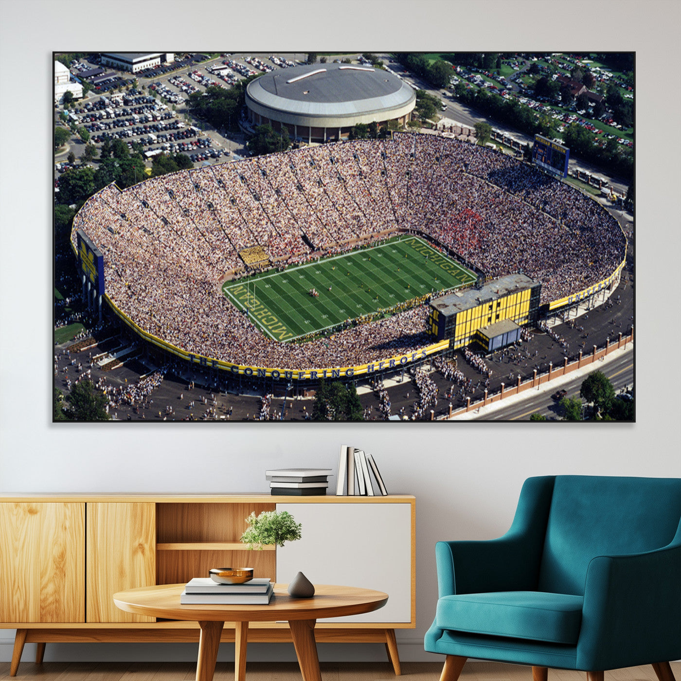 SEG-FC-51X34_Oversize - Michigan Wolverines Football Team Print - Ann Arbor Michigan Stadium Print, Michigan Wolverines