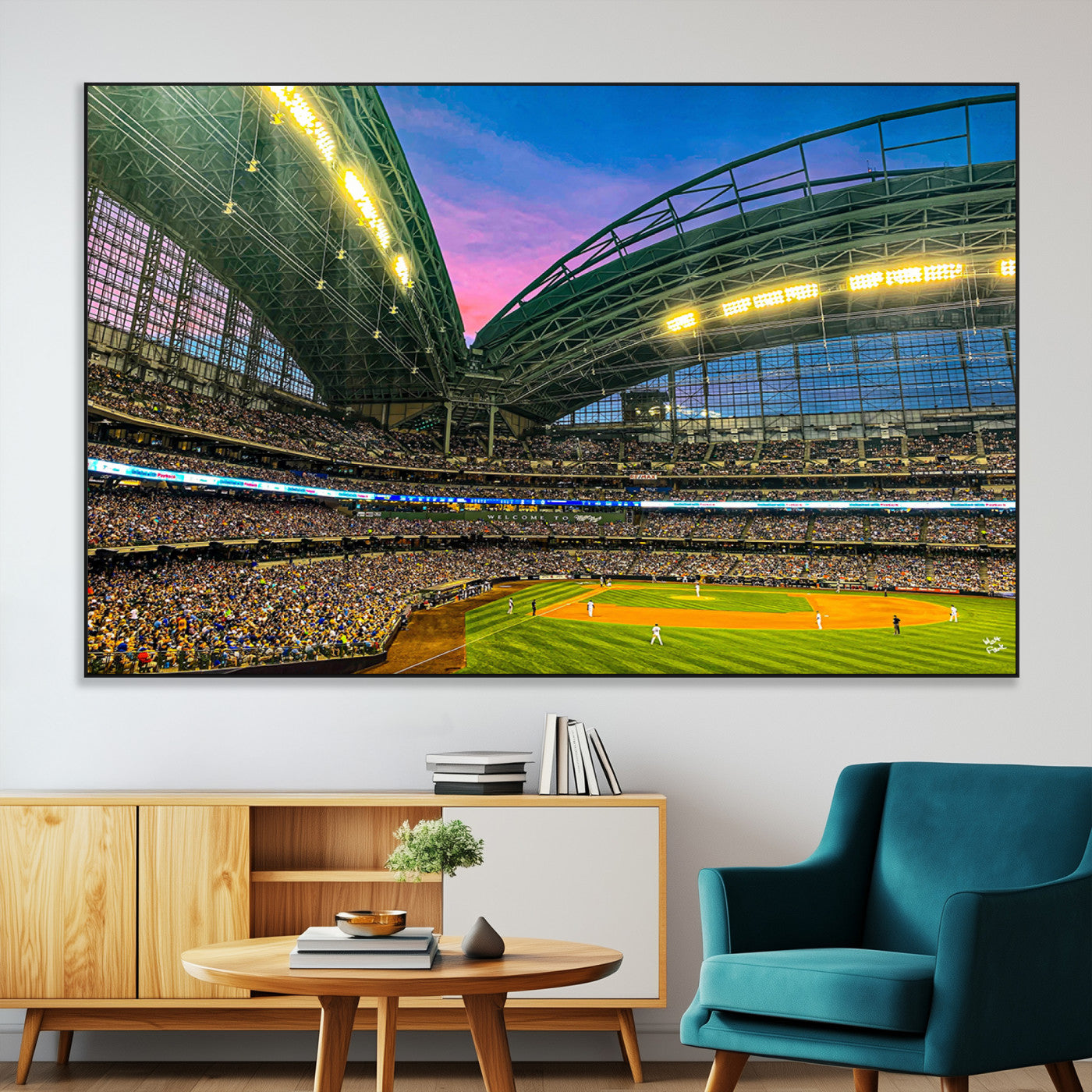 SEG-FC-51X34_Oversize - Milwaukee Brewers Baseball Team Print Canvas- American Family Field Stadium Wall Art Canvas Print