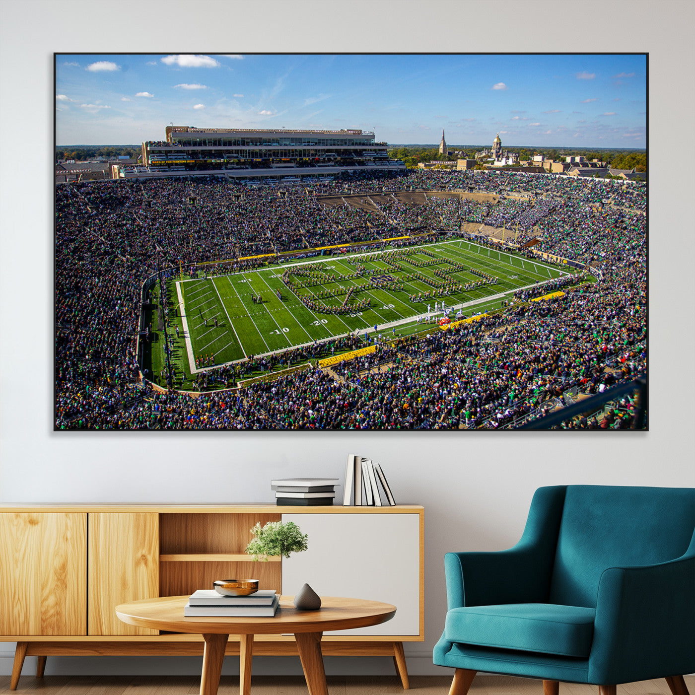 SEG-FC-51X34_Oversize - Notre Dame Fighting Irish Football Team Print - Notre Dame Stadium Wall Art Canvas Print