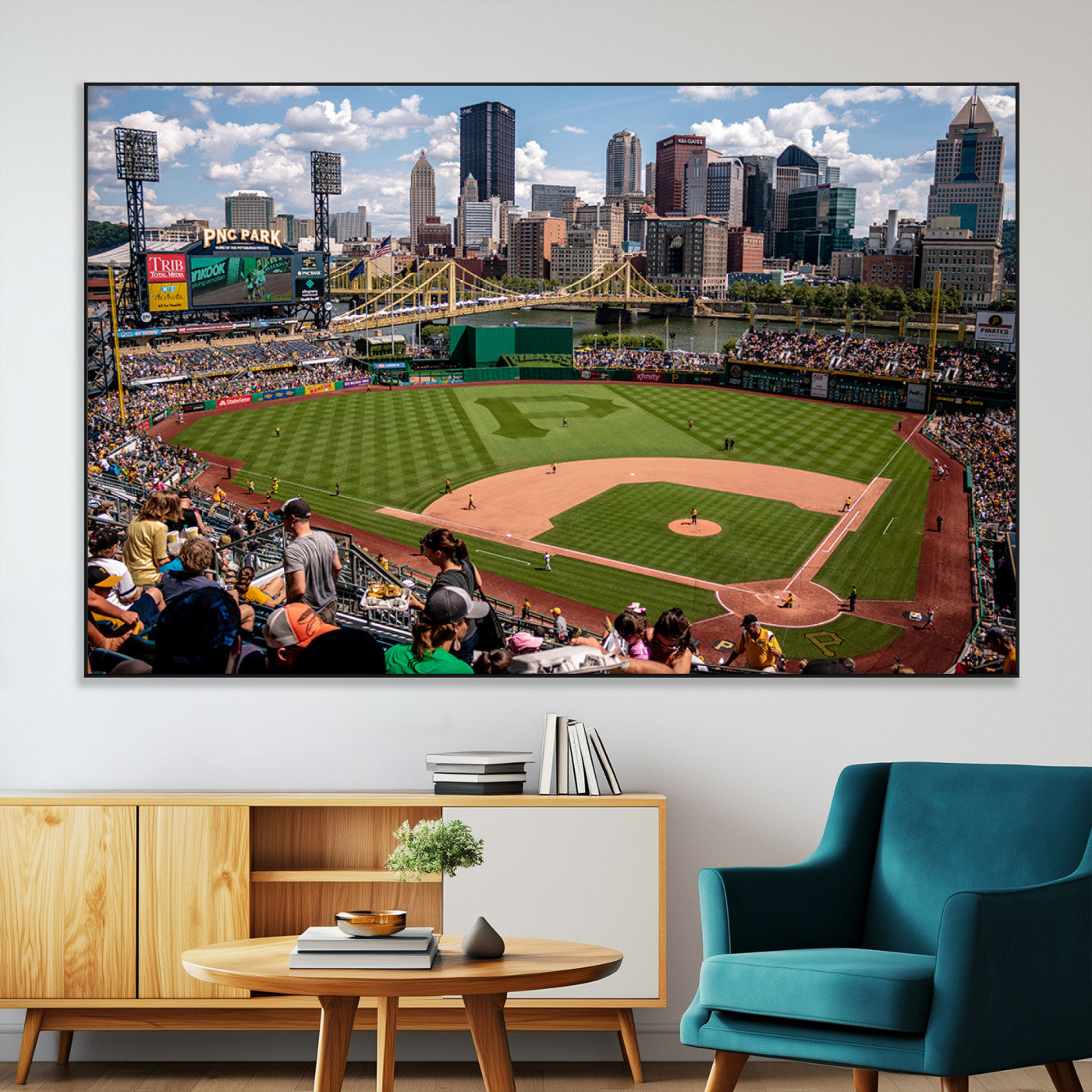 SEG-FC-51X34_Oversize - Pittsburgh Pirates Baseball Team Print - PNC Park Stadium Wall Art Canvas Print - Ready to Hang