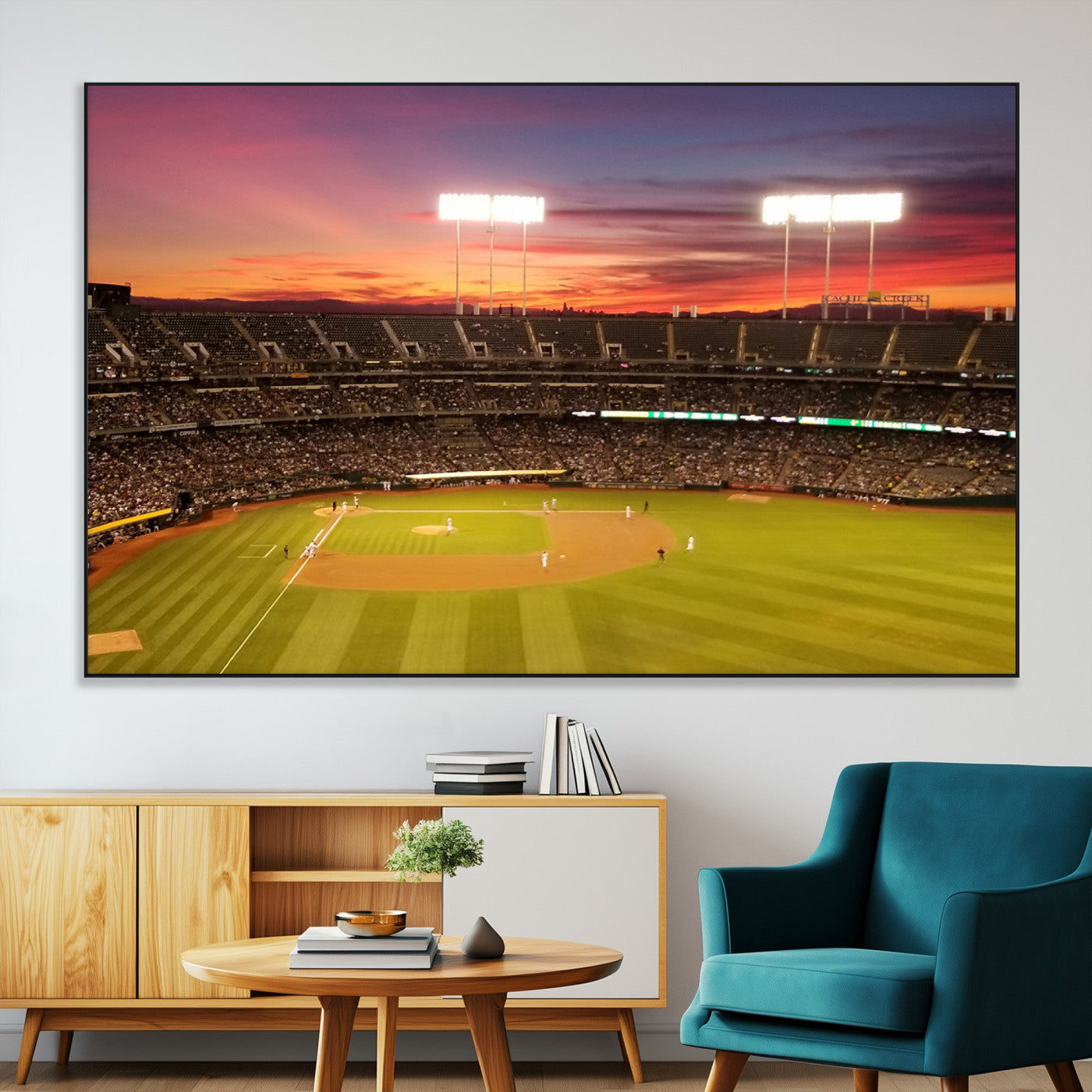 SEG-FC-51X34_Oversize - Oakland Athletics Baseball Team Print - Oakland Coliseum Stadium Wall Art Canvas Print