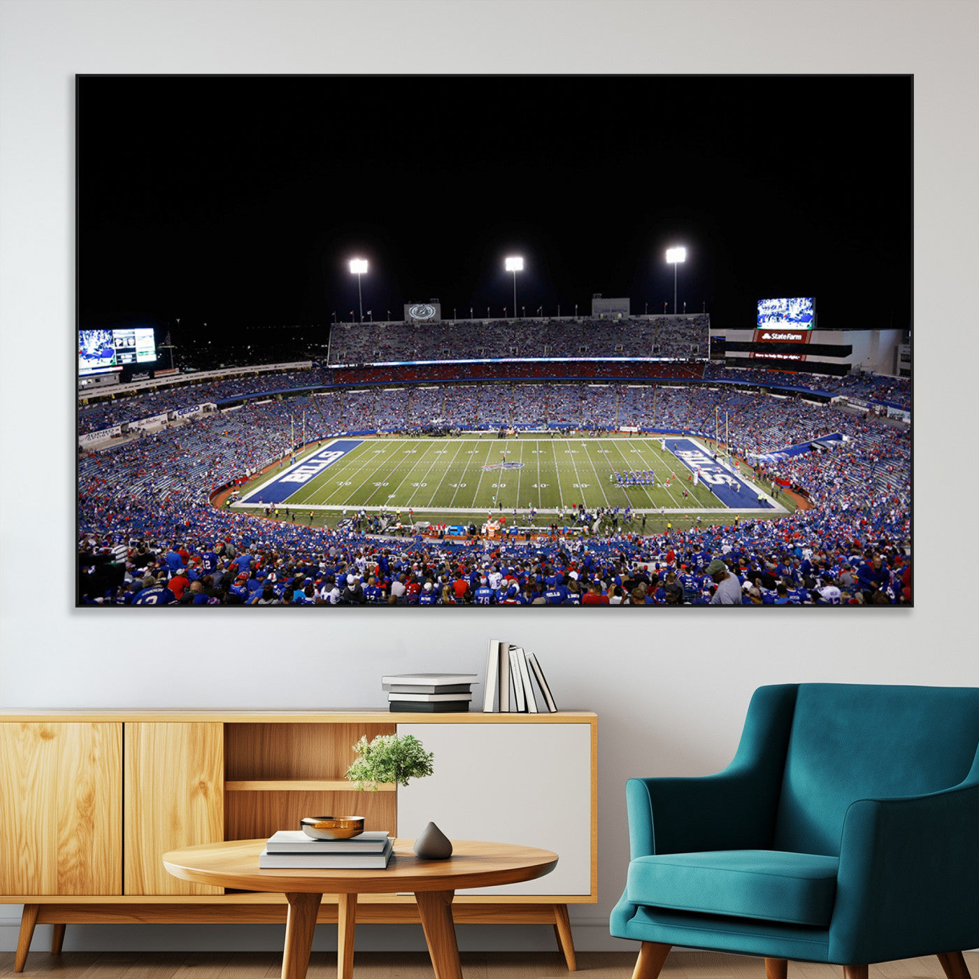 SEG-FC-51X34_Oversize - Buffalo Bills Wall Art - Buffalo Bills Stadium Canvas Print, Perfect Sports Decor for Living Rooms,