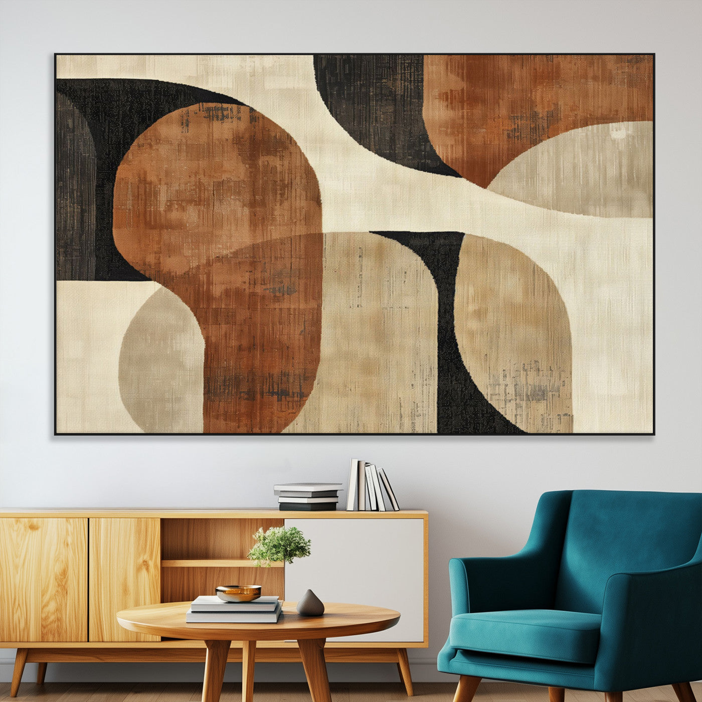 SEG-FC-51X34_Oversize - Wabi Sabi Abstract Wall Art Canvas Print | Large Minimalist Modern Geometric Wall Decor for Living