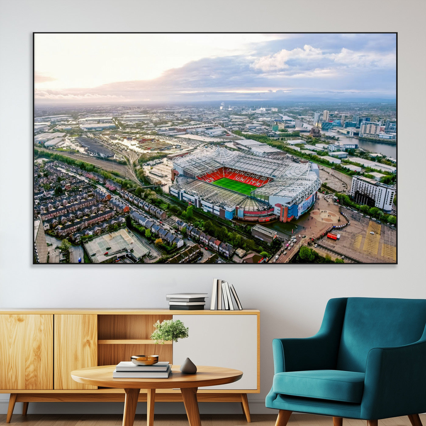 SEG-FC-51X34_Oversize - Old Trafford Manchester United Stadium Wall Art Canvas Print - Aerial View Stadium, Old Trafford